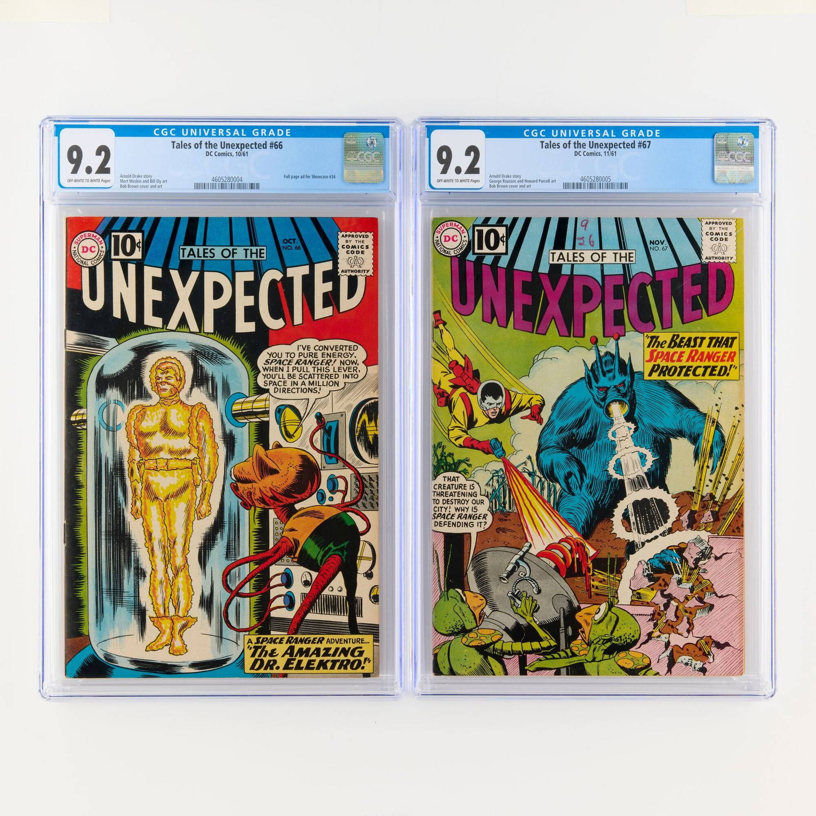 2 D.C. Comics Tales of the Unexpected #66 and #67 CGC 9.2 Group (1 of 2)