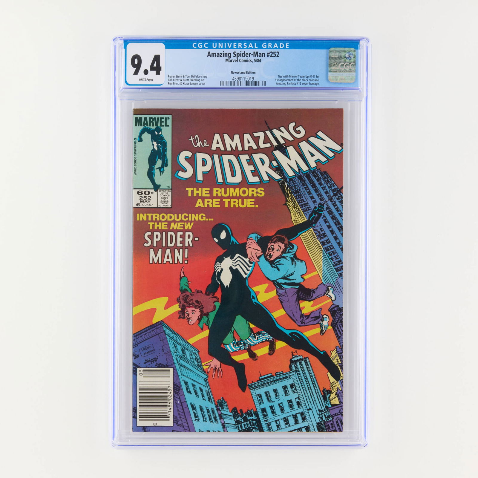 Marvel Comics Amazing Spider-Man #252 CGC 9.4 Newsstand (1 of 2)