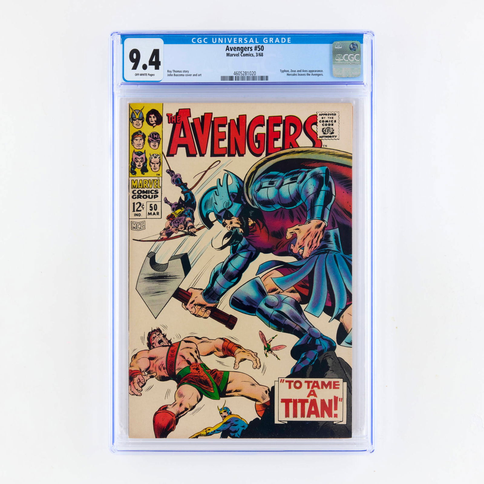 Marvel Comics Avengers #50 CGC 9.4 (1 of 2)