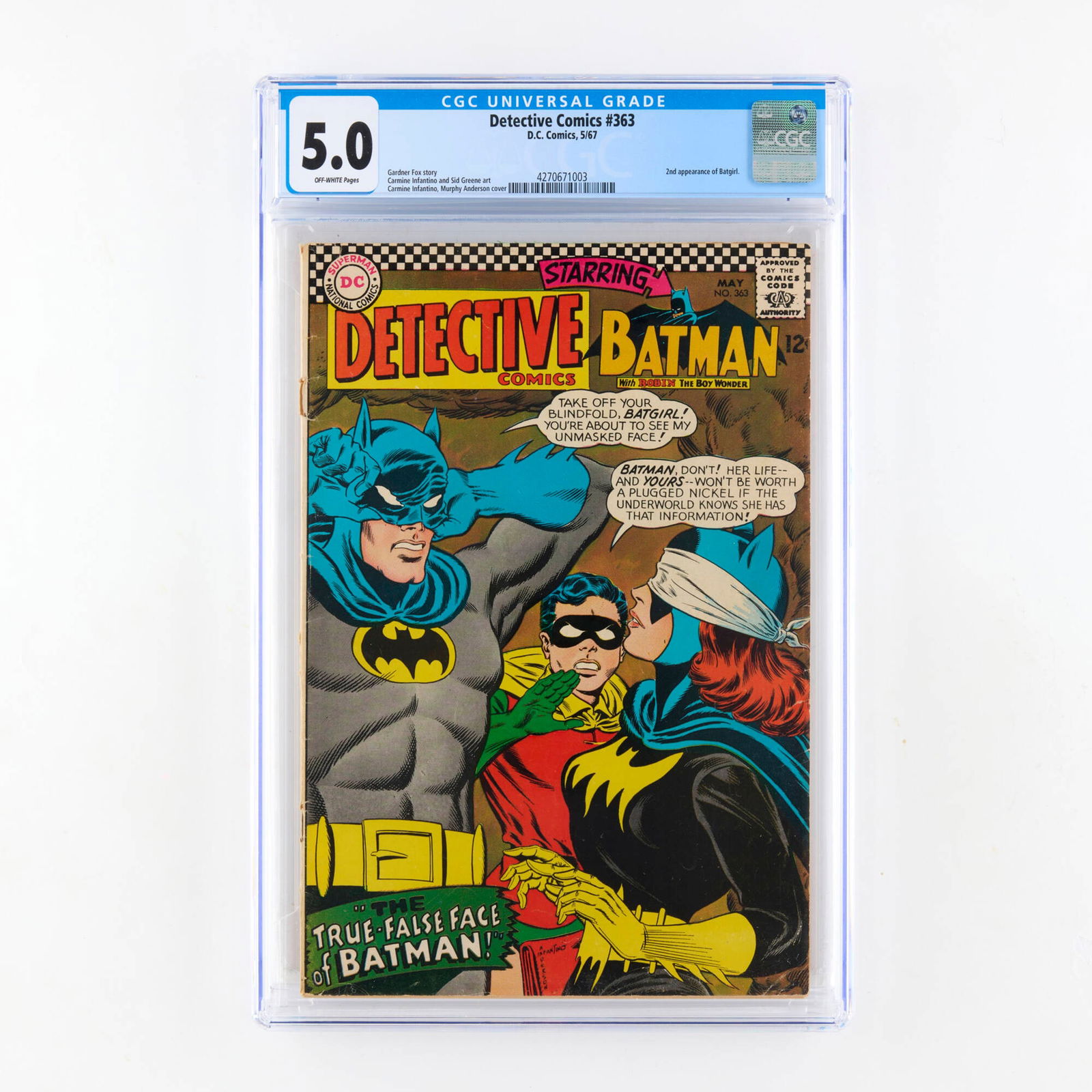D.C. Comics Detective Comics #363 CGC 5.0 (1 of 2)