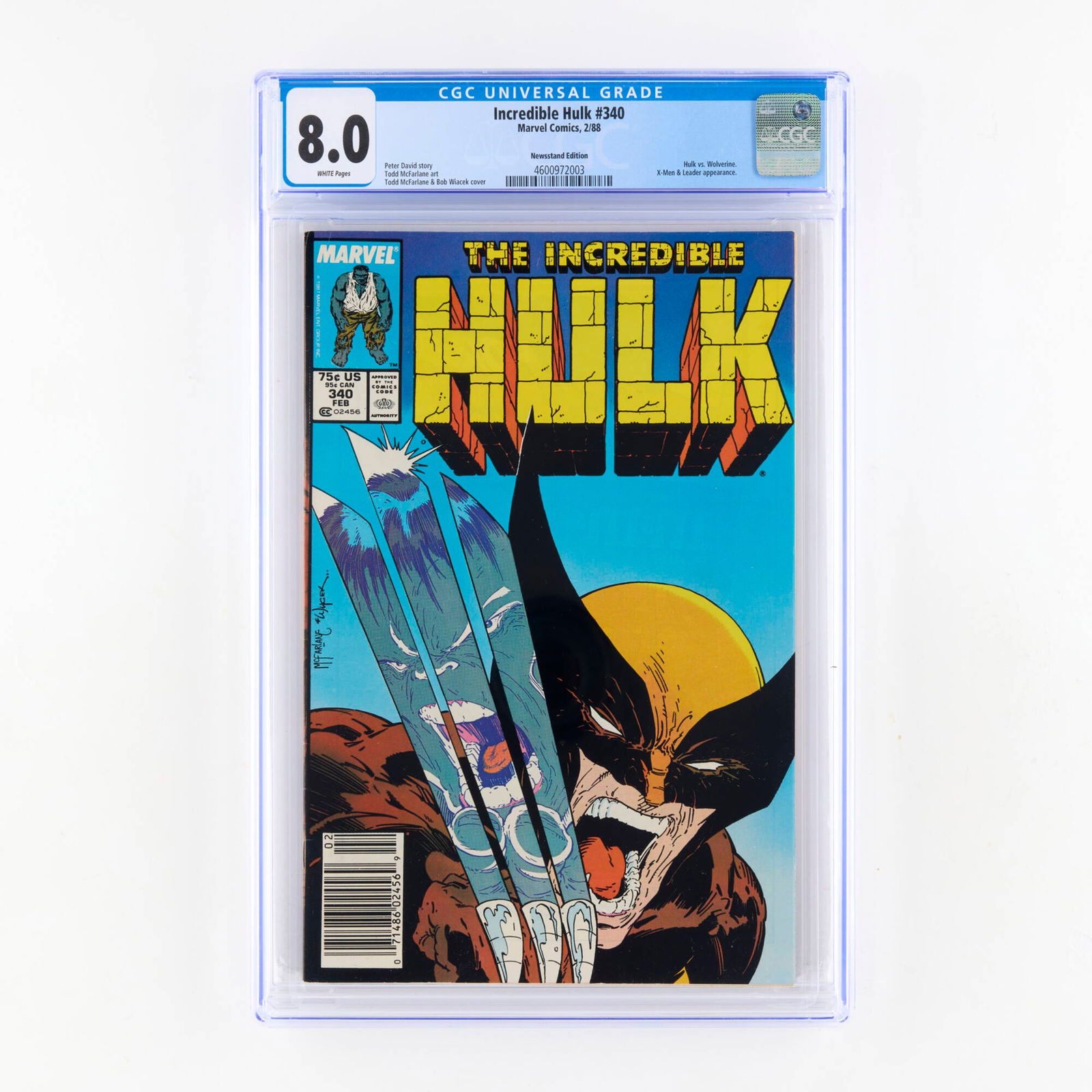 Marvel Comics Incredible Hulk #340 CGC 8.0 Newsstand Edition (1 of 2)