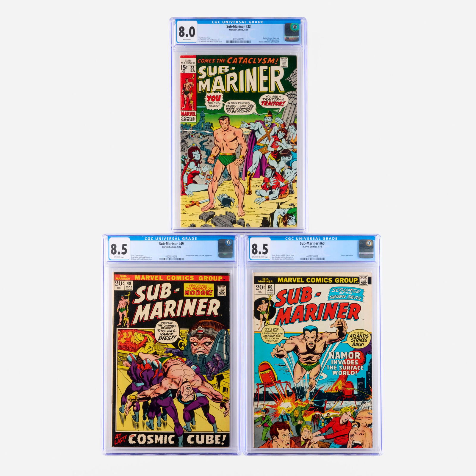 3 Marvel Comics Sub-Mariner #33-#60 CGC Group (1 of 2)