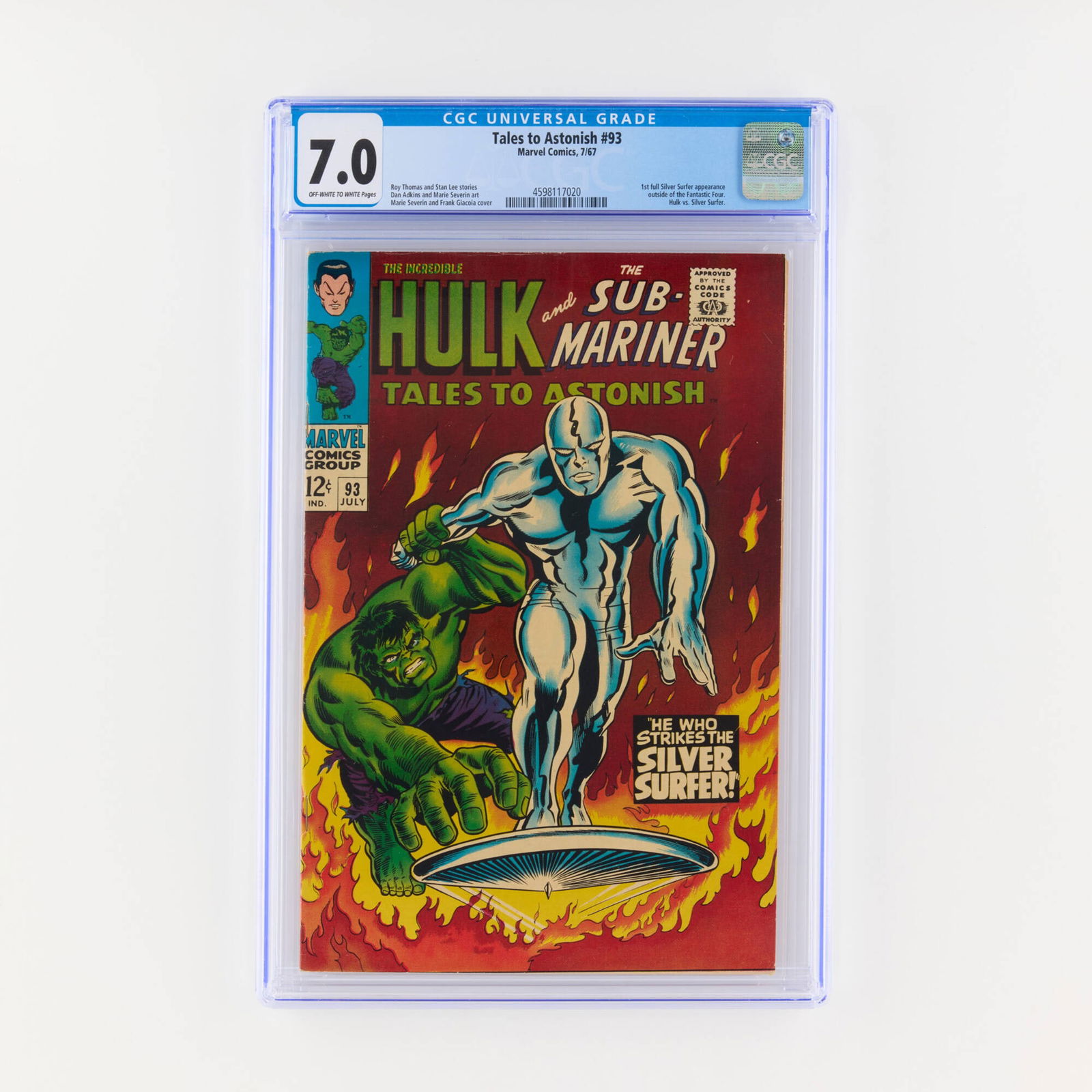 Marvel Comics Tales to Astonish #93 CGC 7.0 (1 of 2)