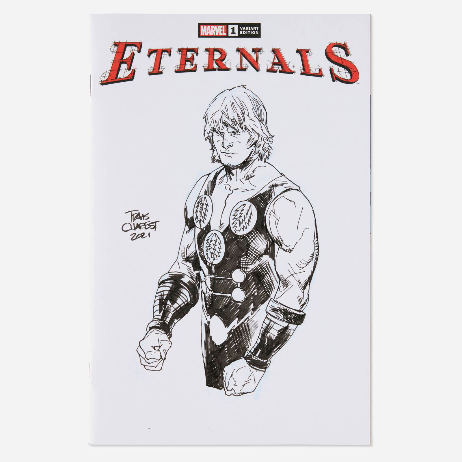 Travis Charest, Eternals #1 Sketch Cover "Ikaris" Original Art (2021) (1 of 1)