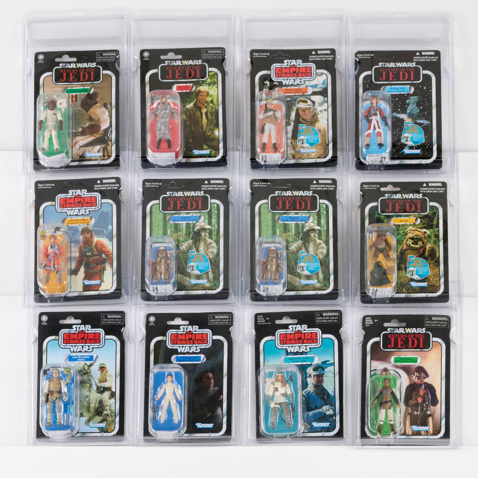 12PC 2010-2021 Hasbro Star Wars The Vintage Collection Figures Group Factory Sealed: 12PC 2010-2021 Hasbro Star Wars The Vintage Collection Figures Group Factory Sealed USA, 2010-2021 Group includes: The Vintage Collection: 2021 VC22 Admiral Ackbar [ROTJ] 2010 VC27 Wicket [ROTJ] 2011