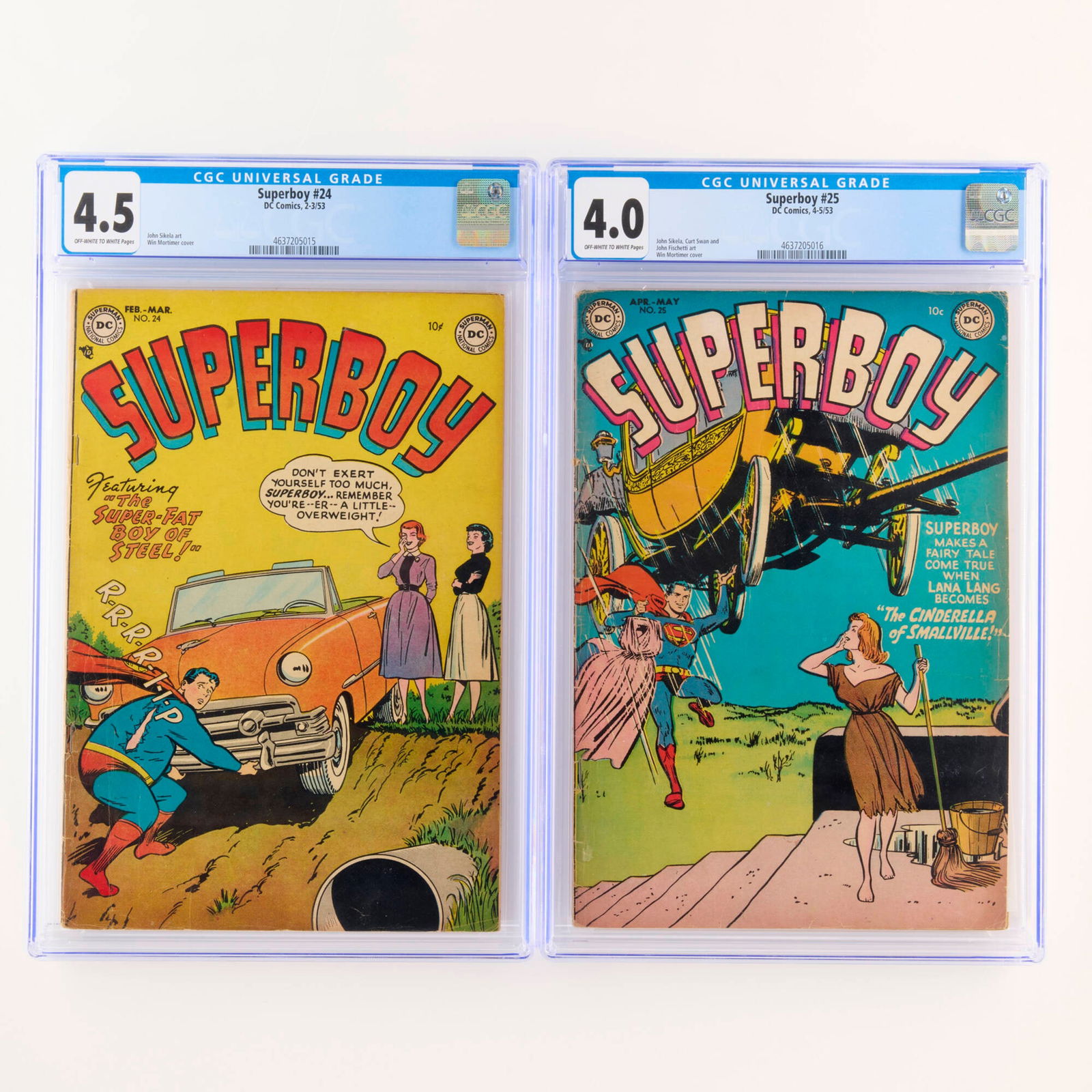 2 D.C. Comics Superboy #24 #25 CGC Group (1 of 2)