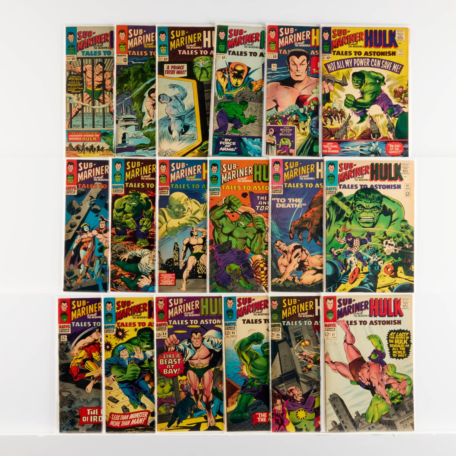 18 Marvel Comics Tales to Astonish #70-#87 Group: 18 Marvel Comics Tales to Astonish #70-#87 Group USA, 20th Century Group includes: Marvel Comics Tales to Astonish #70-#87 (Grades range 5.5-7.0). This work will ship from Millv