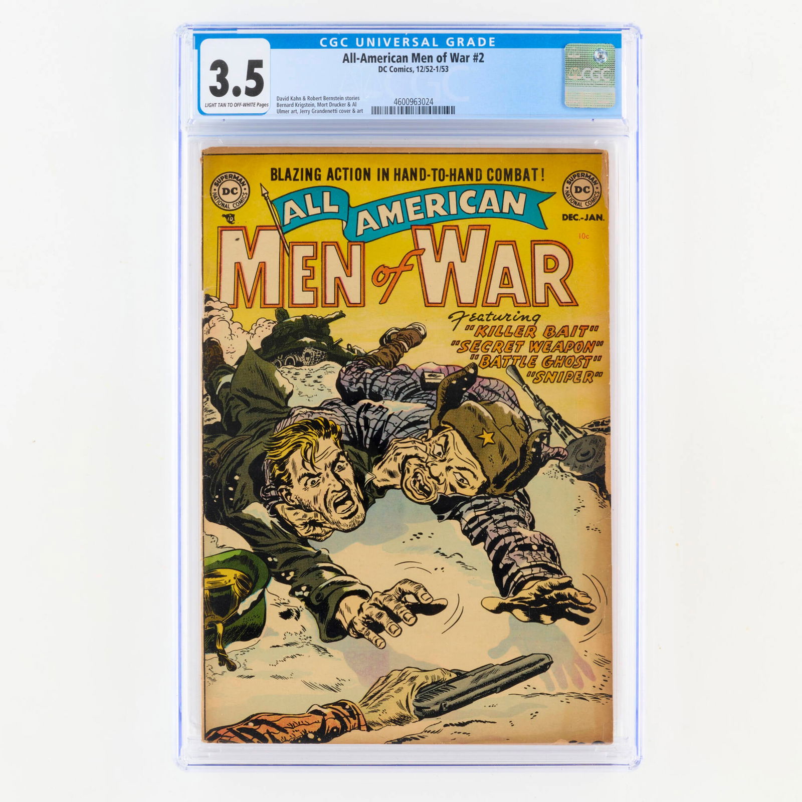 D.C. Comics All-American Men of War #2 CGC 3.5 (1 of 2)