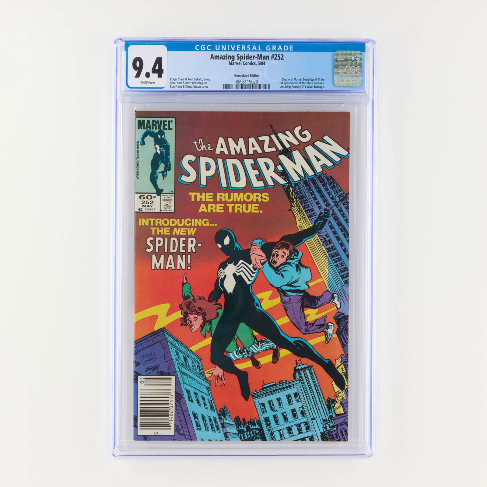 Marvel Comics Amazing Spider-Man #252 CGC 9.4 Newsstand (1 of 2)