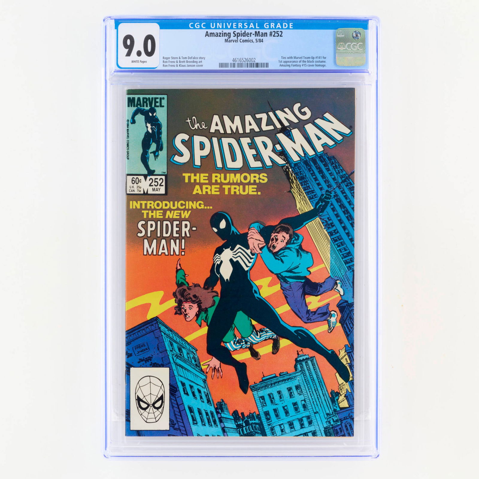 Marvel Comics Amazing Spider-Man #252 CGC 9.0 (1 of 2)