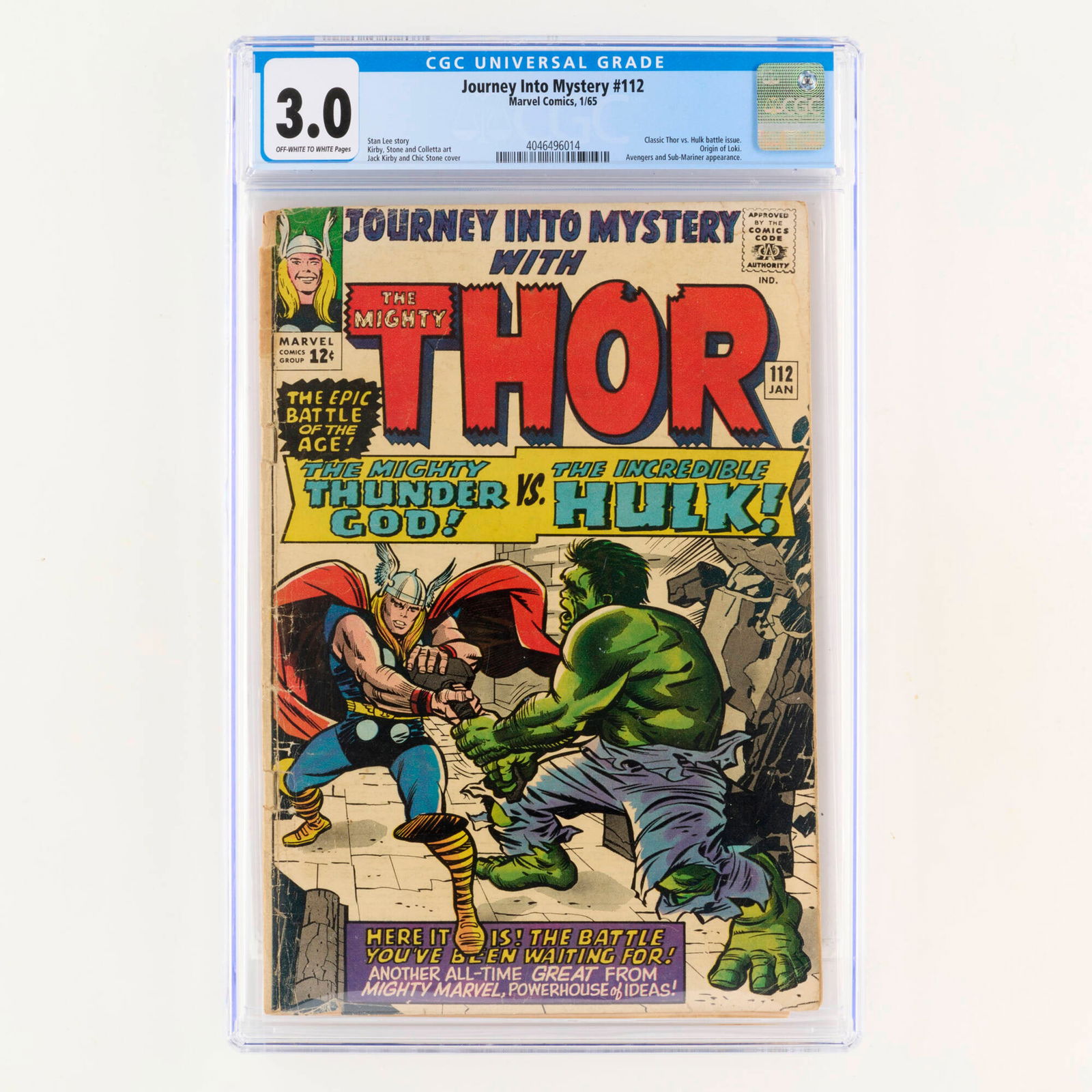 Marvel Comics Journey Into Mystery #112 CGC 3.0 (1 of 2)