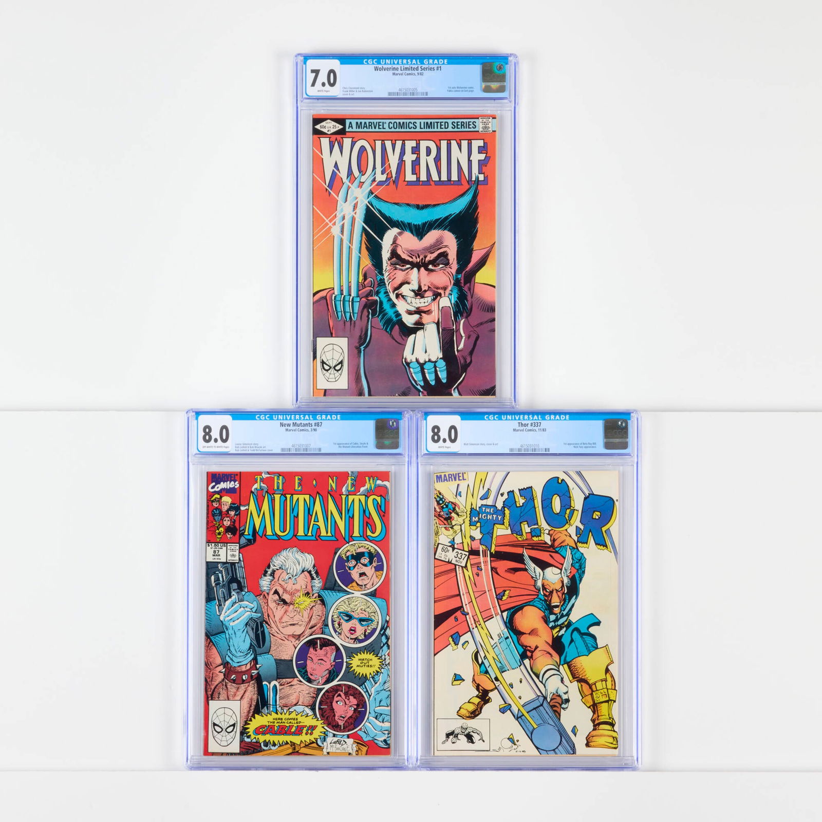 3 Marvel Comics New Mutants Thor Wolverine Limited Series Key Issue CGC Group (1 of 2)