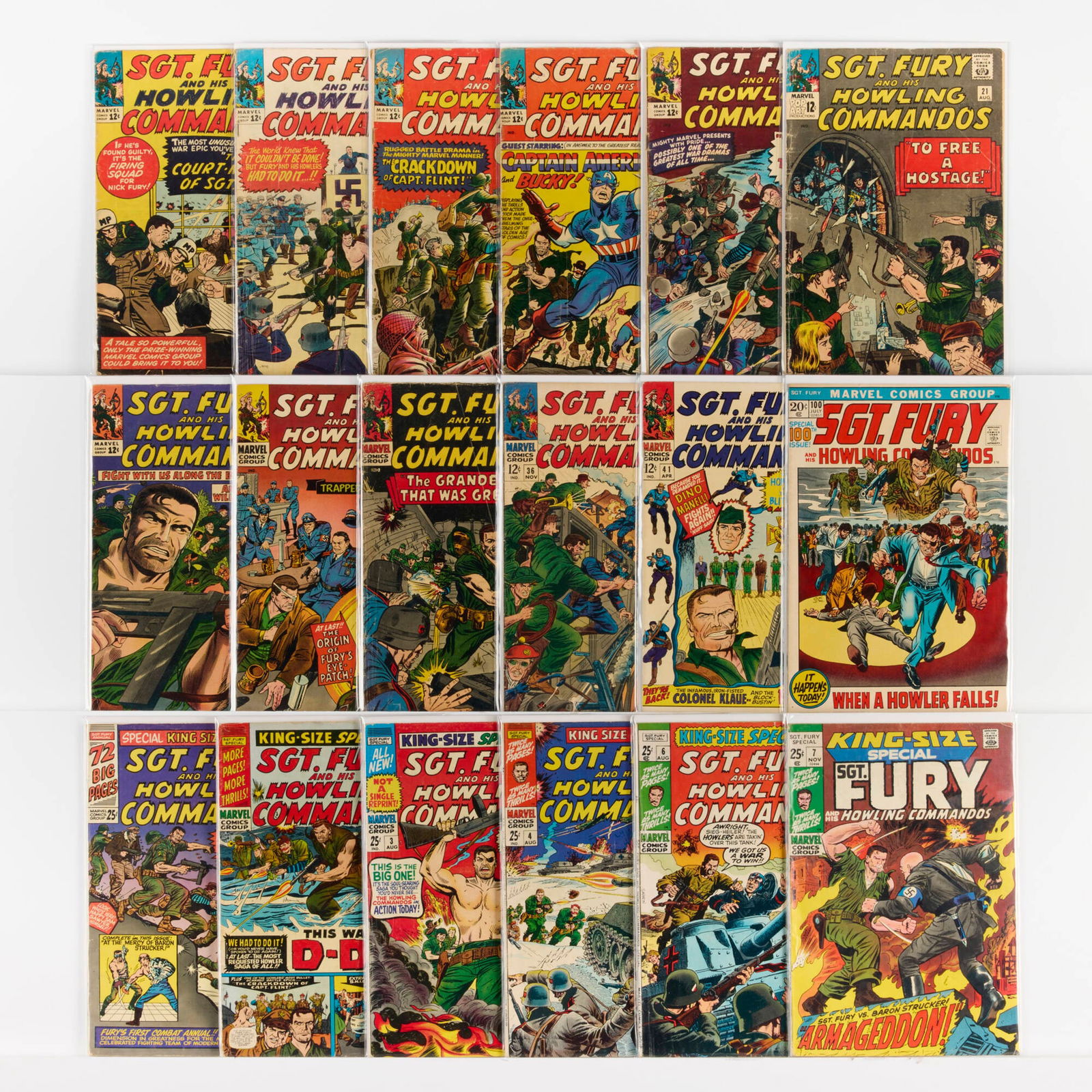 18 Marvel Comics SGT. Fury and His Howling Commandos #7-#100 Group (1 of 1)