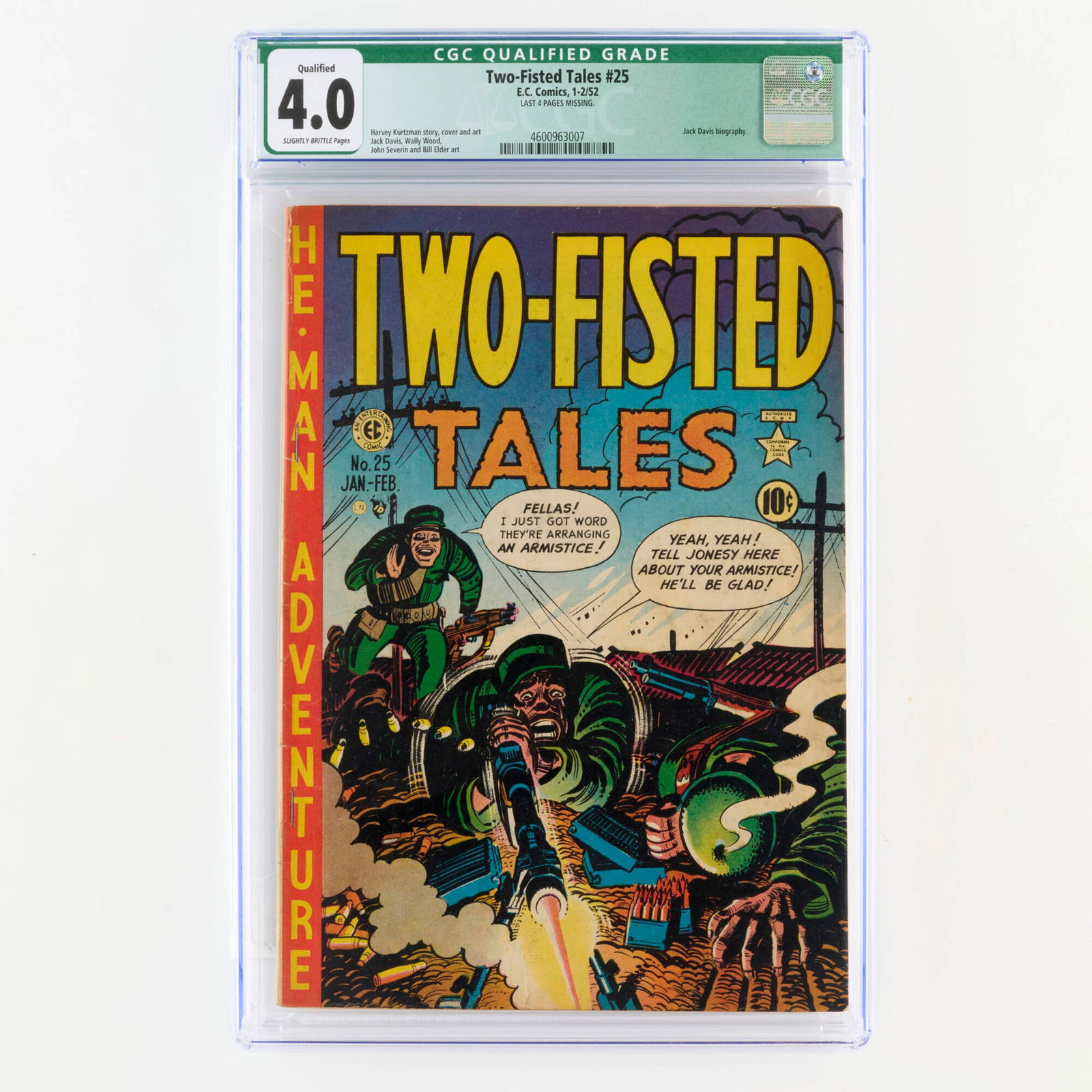 E.C. Comics Two-Fisted Tales #25 CGC 4.0 Qualified (1 of 2)