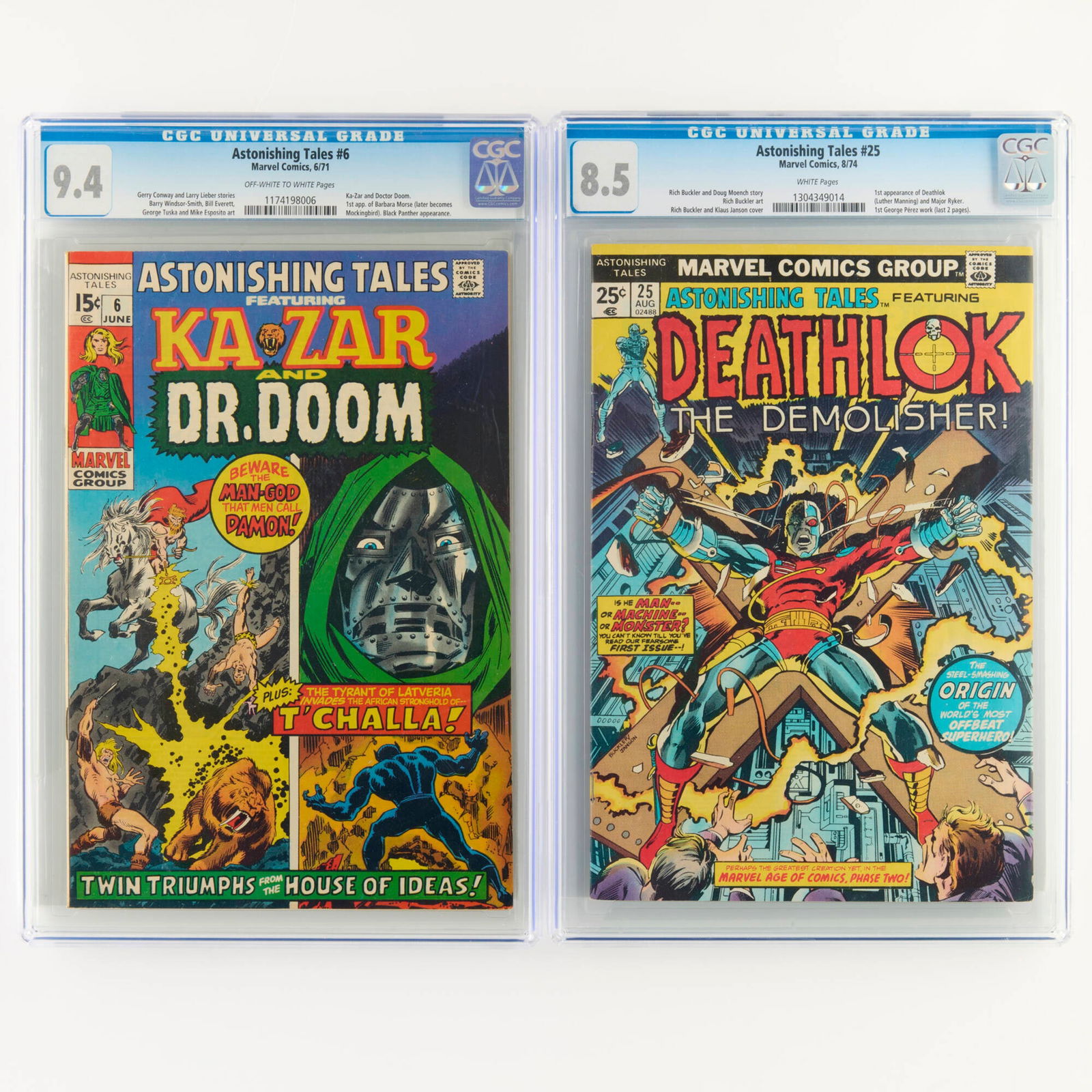 2 Marvel Comics Astonishing Tales #6 #25 CGC Group (1 of 2)