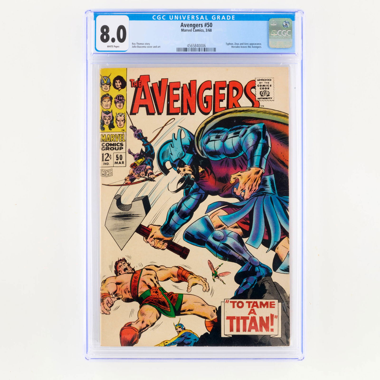 Marvel Comics Avengers #50 CGC 8.0 (1 of 2)
