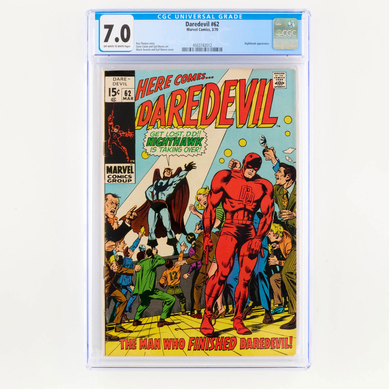 Marvel Comics Daredevil #62 CGC 7.0 (1 of 2)