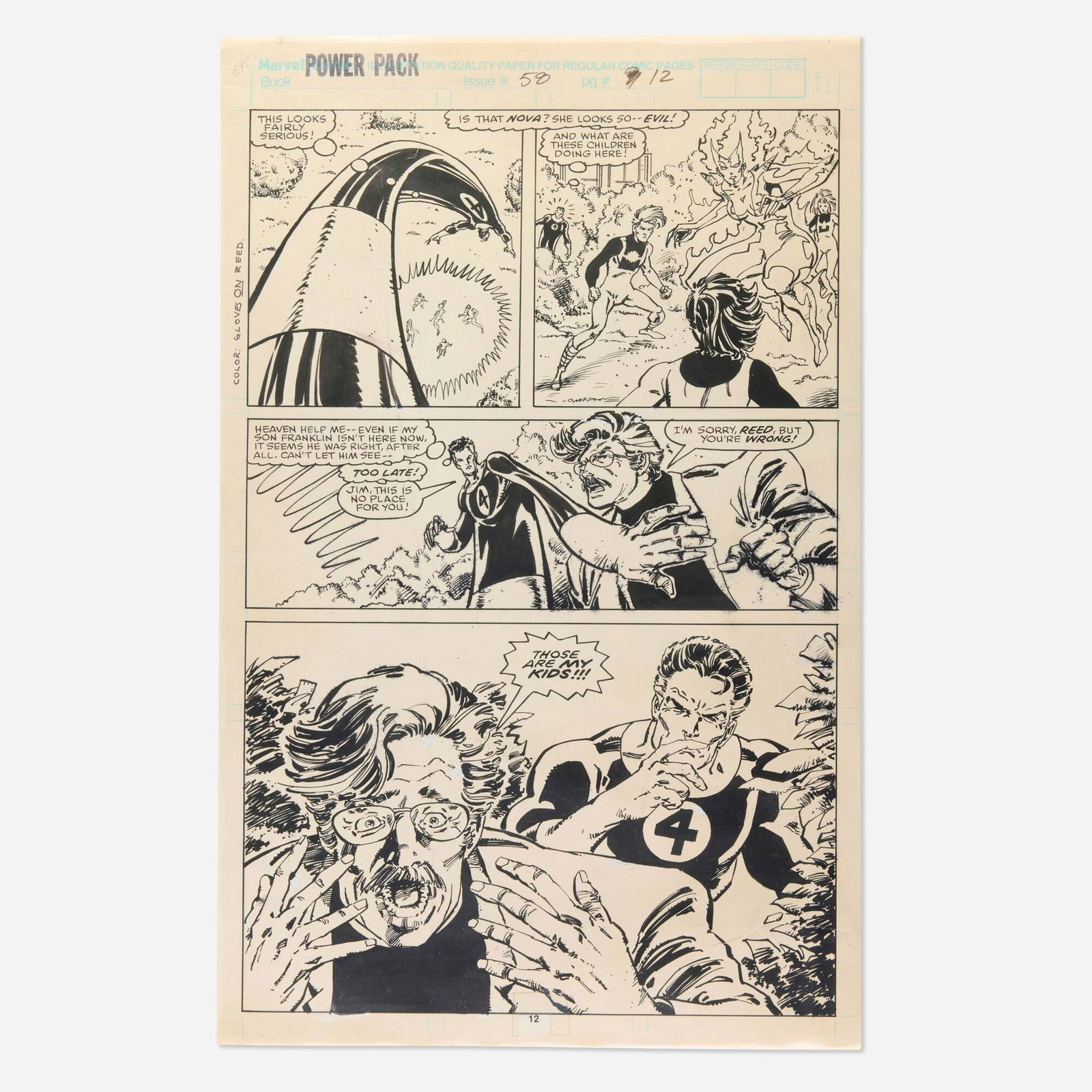 Tom  Morgan, Power Pack #58 Story Page 12 Original Art (Marvel Comics, 1990) (1 of 1)