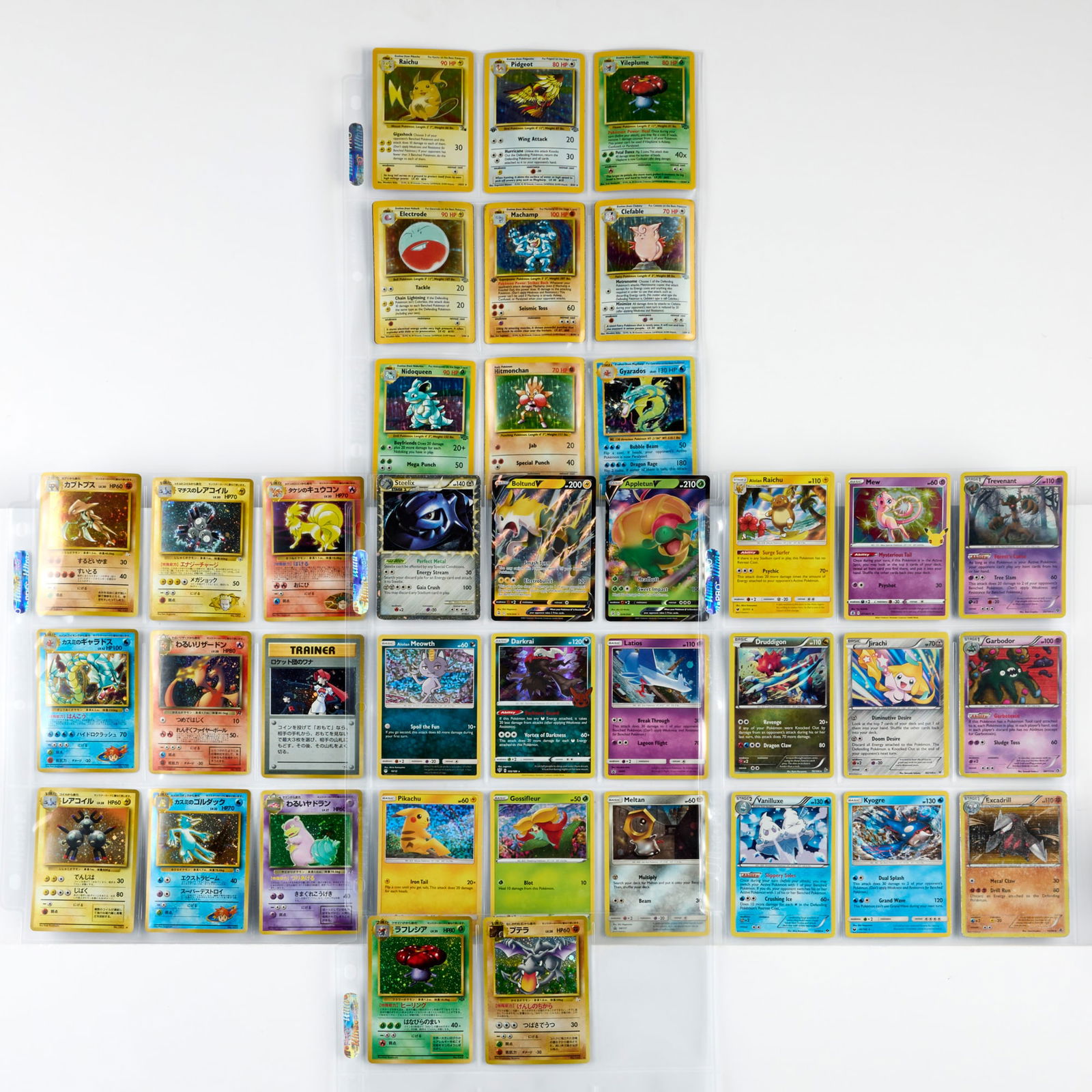 38 1999-2022 Pokemon Trading Card Group: 38 1999-2022 Pokemon Trading Card Group USA, Japan, 1999-2022 Group includes cards from the following sets: Base Set, Base Set Japanese, Jungle 1st Edition, Jungle, Fossil, Fossil Japanese, Team Rocke