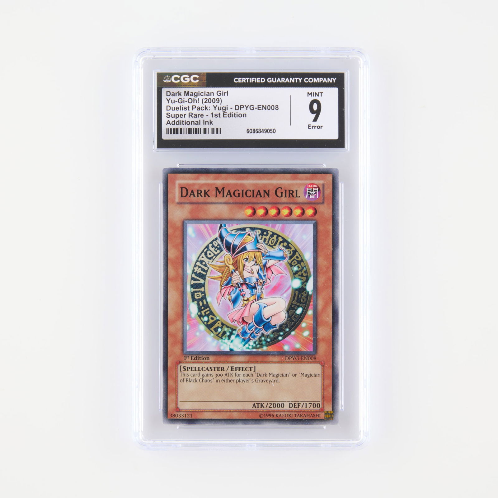 2009 Yu-Gi-Oh! 1st Edition DPYG-EN008 Dark Magician Girl Trading Card CGC 9 Ink Error (1 of 2)