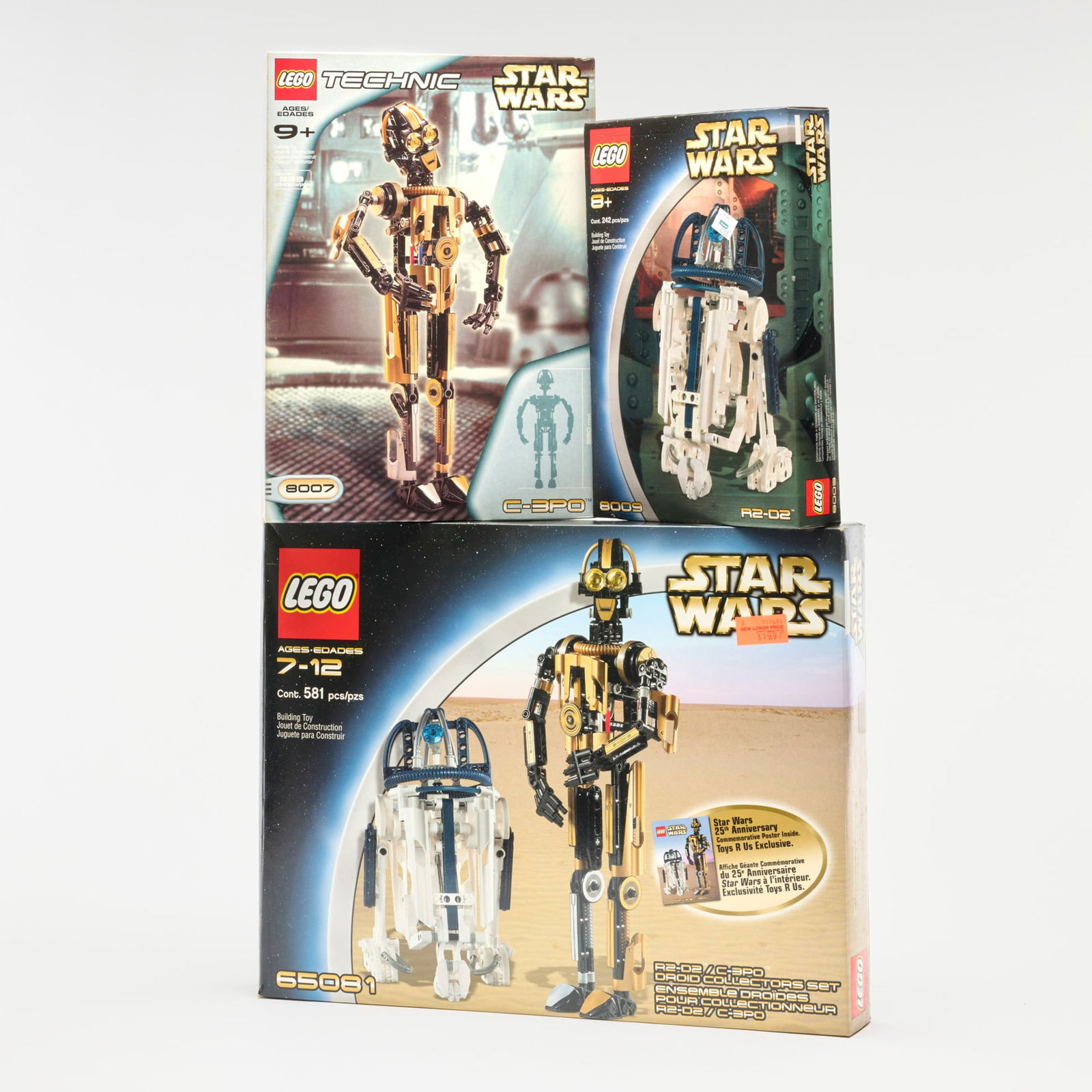 3PC 2001-02 LEGO Star Wars Technic R2-D2 and C-3PO Group Factory Sealed (1 of 2)