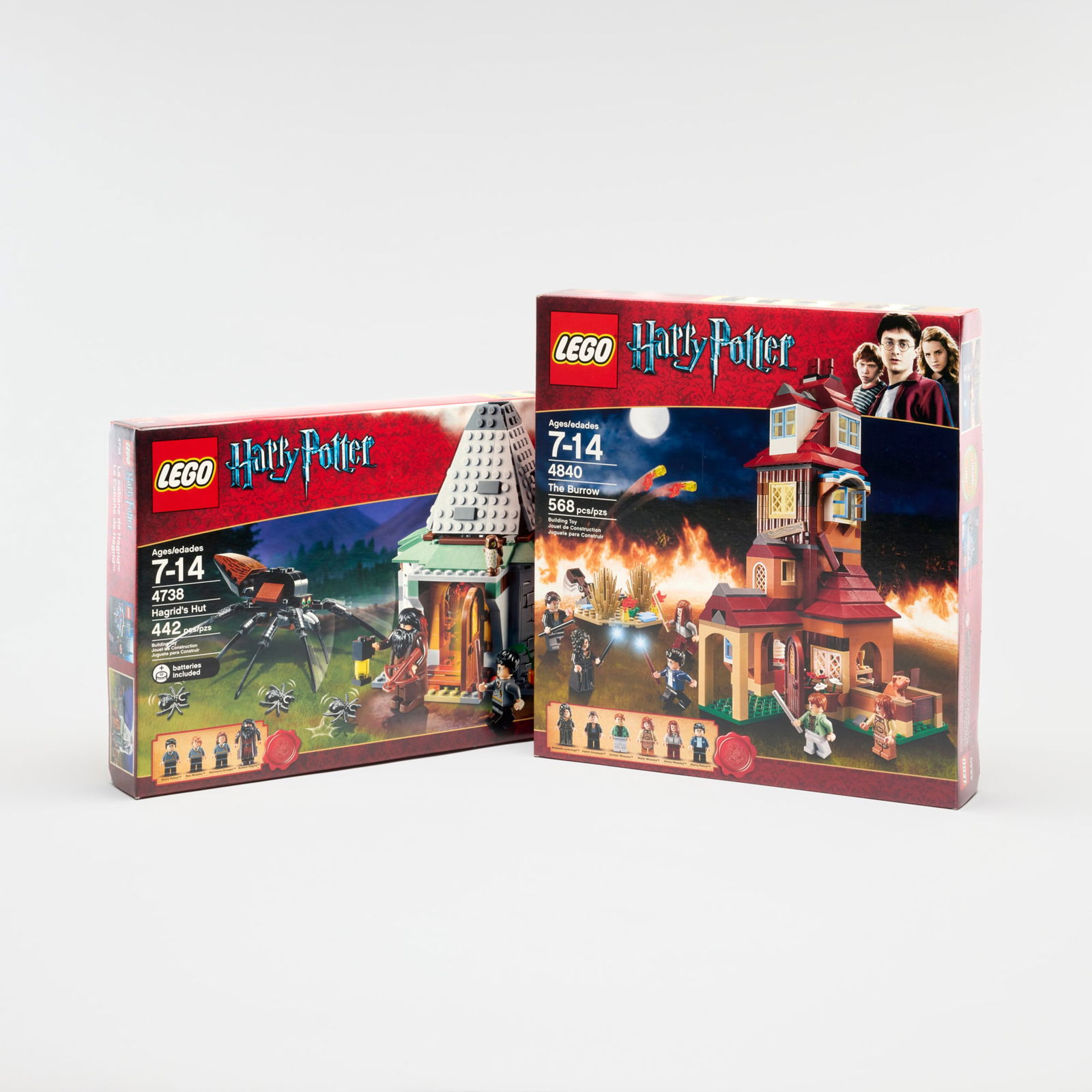 2PC 2010 LEGO Harry Potter Hagrid's Hut 4738 and The Burrow 4840 Group Factory Sealed (1 of 2)