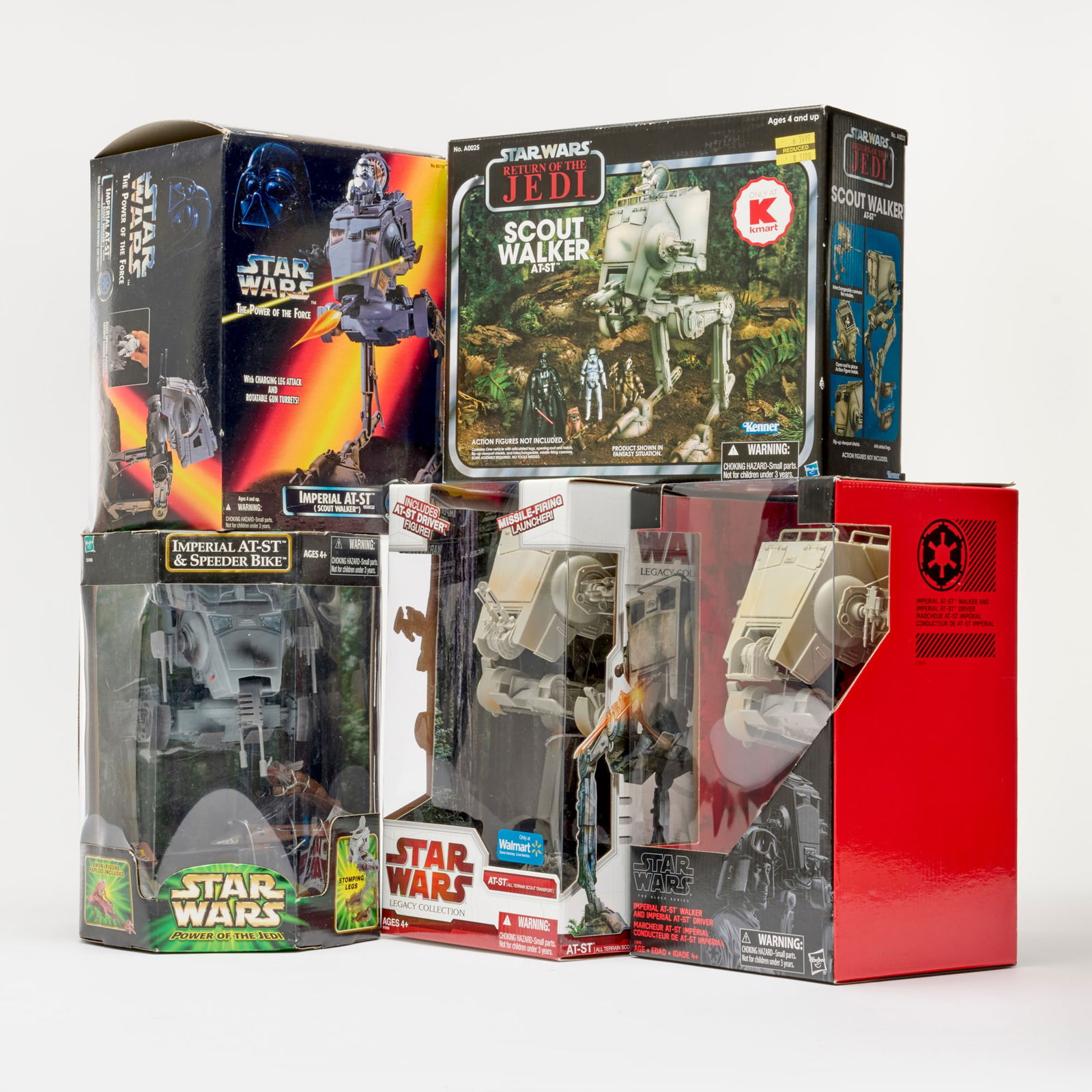 5PC 1995-2016 Kenner and Hasbro Star Wars AT-ST (All Terrain Scout Transport) Walker Vehicle (1 of 2)