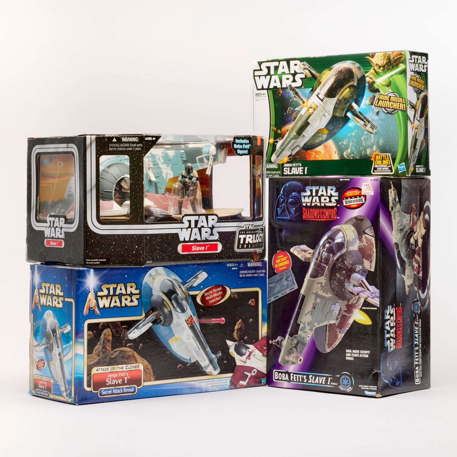 4PC 1996-2013 Kenner and Hasbro Star Wars Slave I Vehicle Group Factory Sealed (1 of 2)