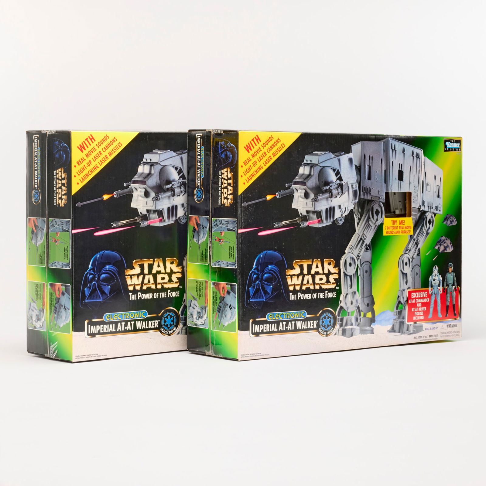 2PC 1997 Kenner Star Wars Power of the Force 2 Electronic Imperial AT-AT Walker Vehicle Group (1 of 2)
