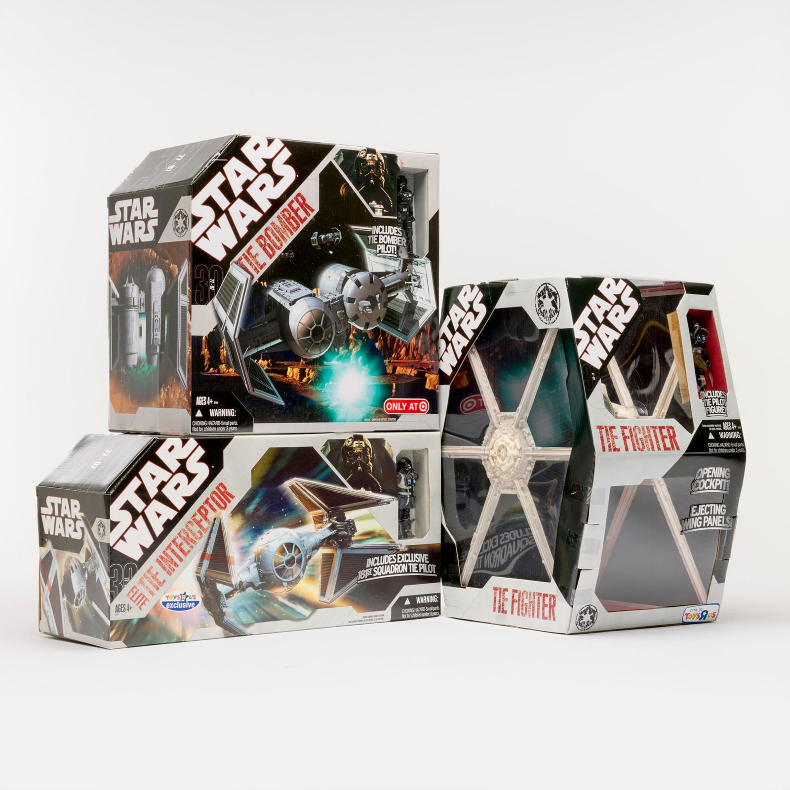 3PC 2007-08 Hasbro Star Wars 30th Anniversary Collection Imperial TIE Vehicle Group Factory Sealed (1 of 2)