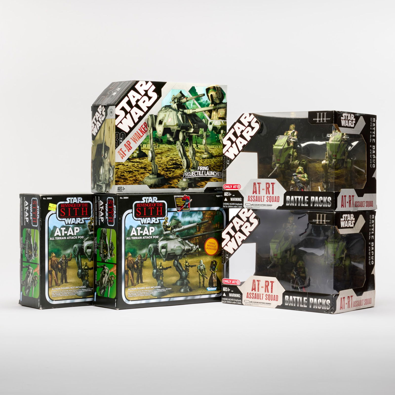 5PC 2007-12 Hasbro Star Wars AT-AP and AT-RT Vehicle Group Factory Sealed (1 of 2)