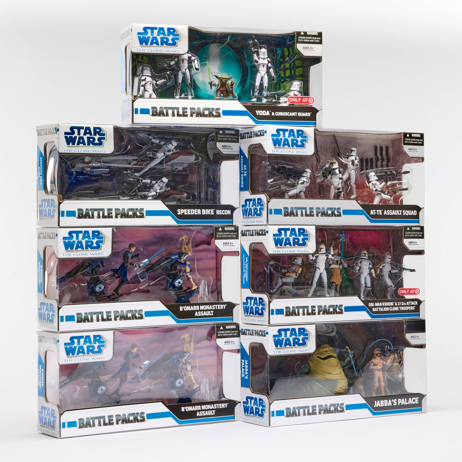 7PC 2008 Hasbro Star Wars The Clone Wars Battle Pack Group Factory Sealed (1 of 2)