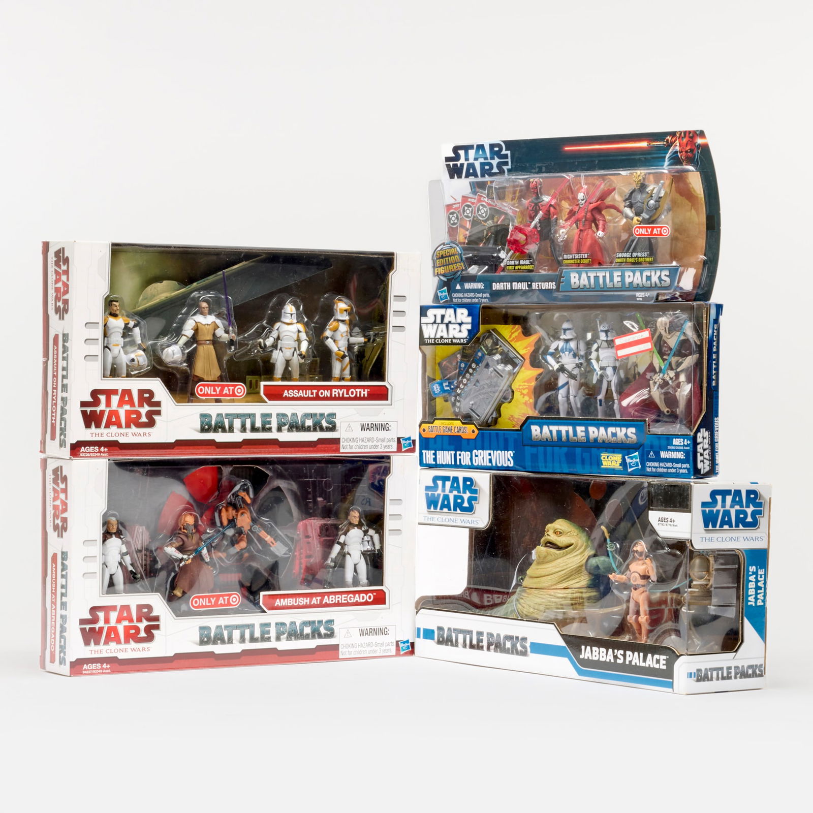 5PC 2009-12 Hasbro Star Wars The Clone Wars Battle Pack Group Factory Sealed (1 of 2)