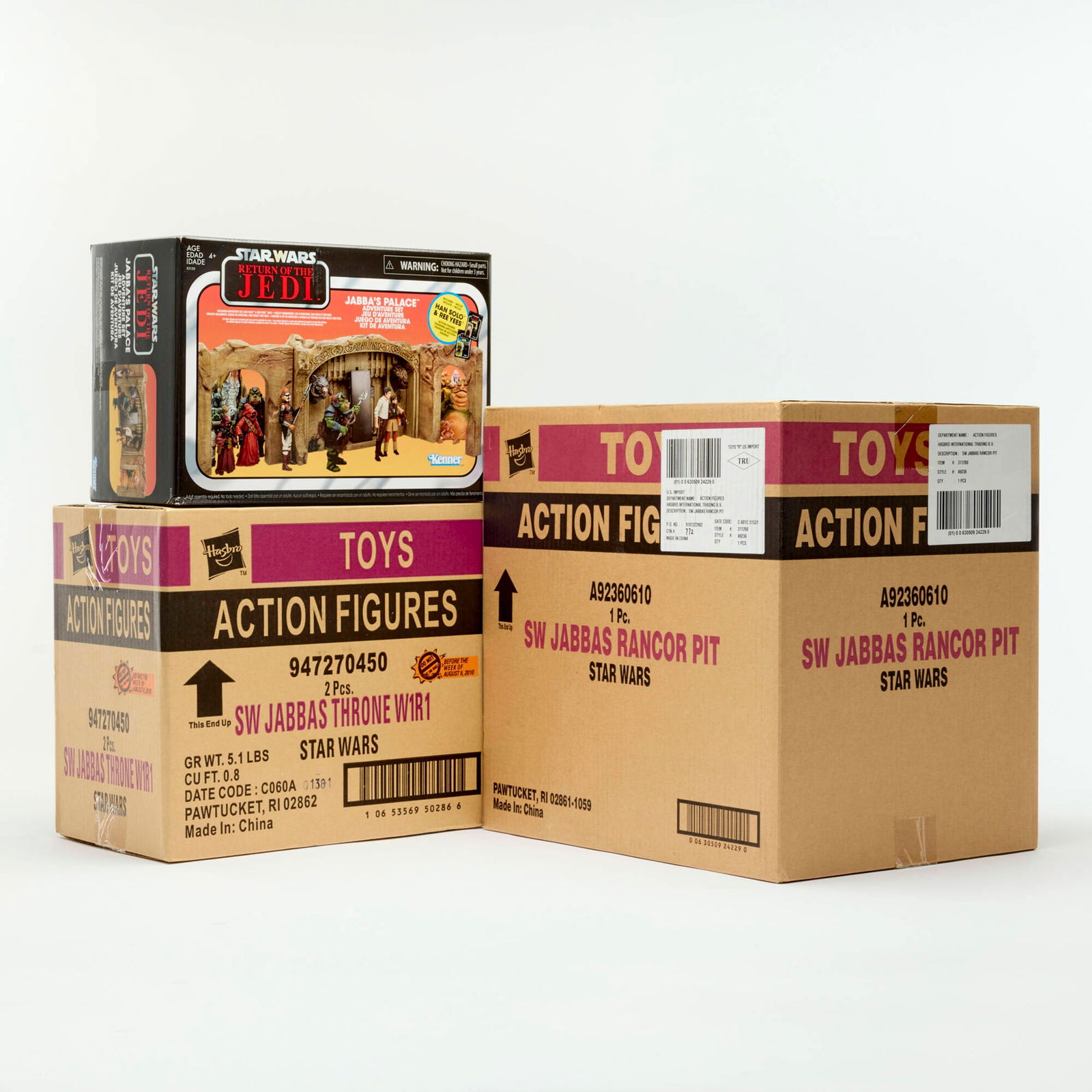 3PC 2010-18 Hasbro Star Wars Jabba The Hutt Related Playset Group Factory Sealed (1 of 2)