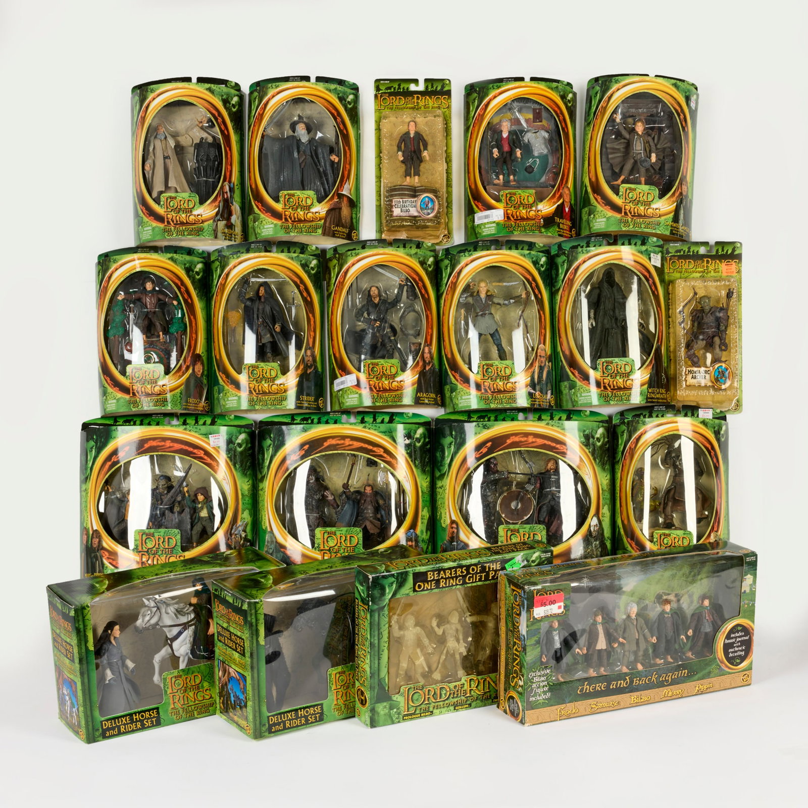 19PC 2001-04 Toy Biz The Lord of the Rings The Fellowship of the Ring Group Factory Sealed (1 of 2)