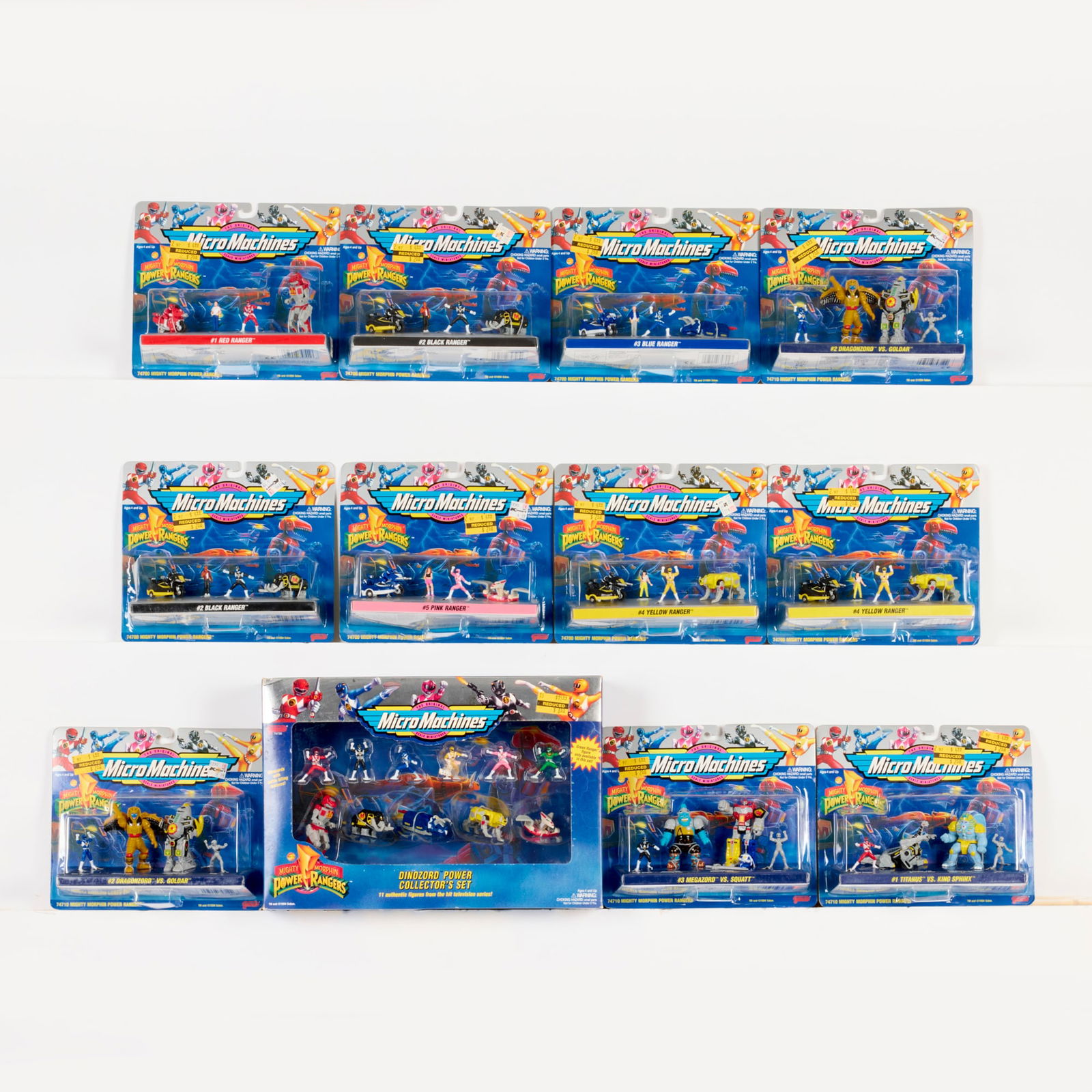 12PC 1994 Galoob Micro Machines Mighty Morphin Power Rangers Complete Series Group Factory Sealed (1 of 2)