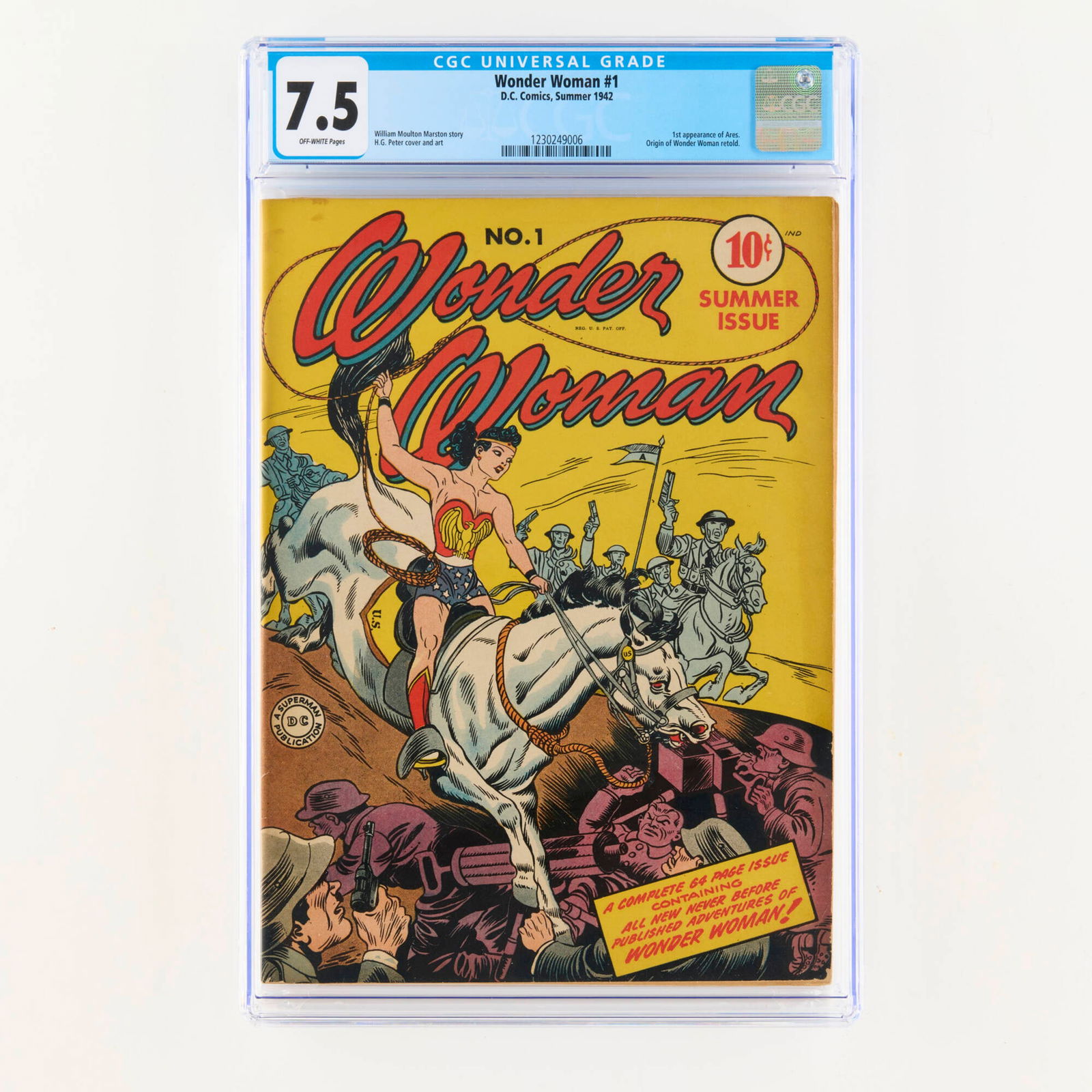DC Comics Wonder Woman #1 CGC 7.5: DC Comics Wonder Woman #1 CGC 7.5 USA, 1942 Currently ranked #19 on Overstreet's list of the Top 100 Golden Age Comics, Wonder Woman #1 is a defining moment in Golden Age comics, presenting the retell