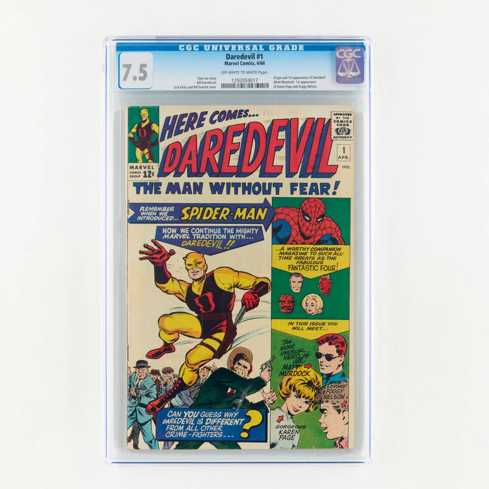 Marvel Comics Daredevil #1 CGC 7.5 (1 of 2)