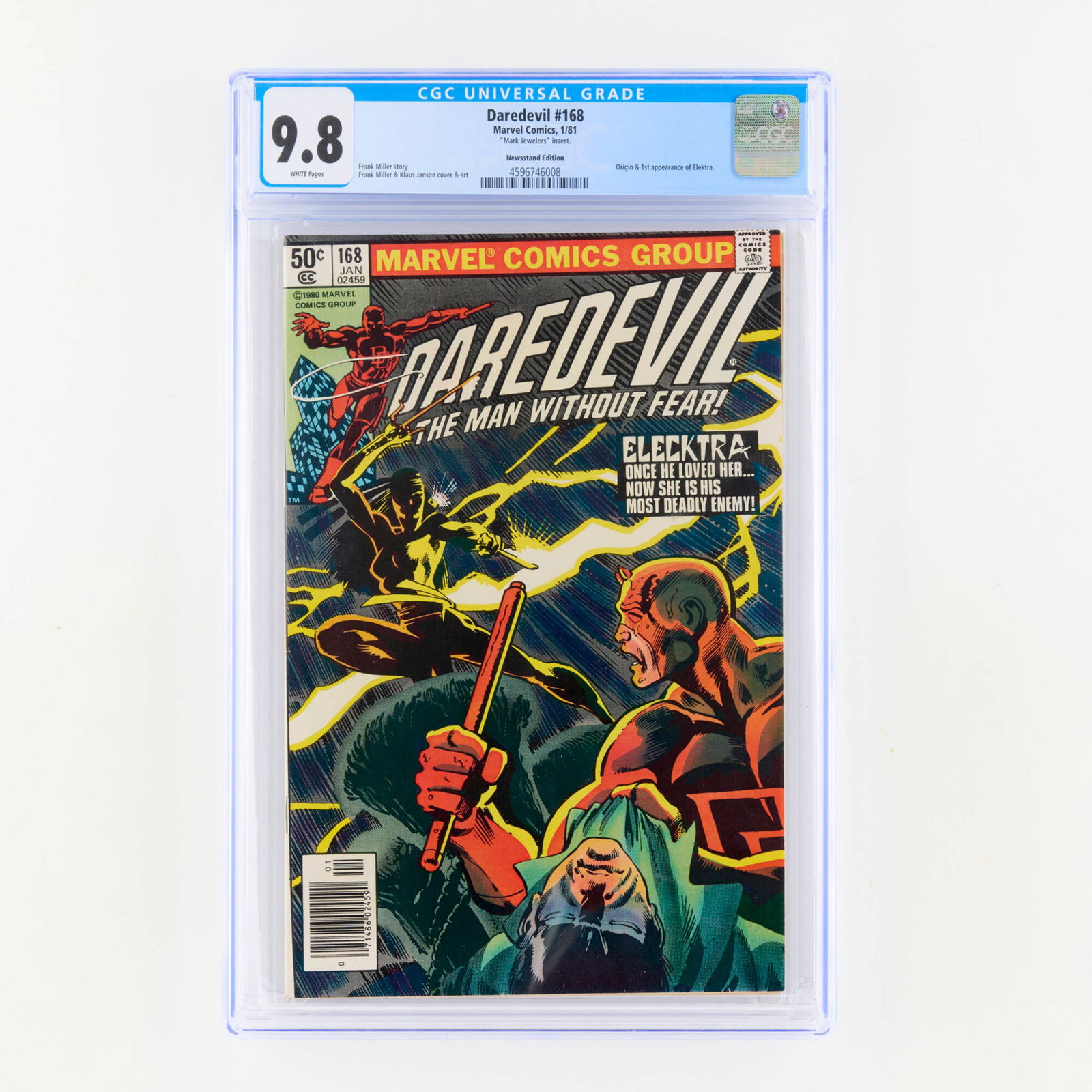 Marvel Comics Daredevil #168 CGC 9.8 Newsstand Mark Jewelers Edition (1 of 2)