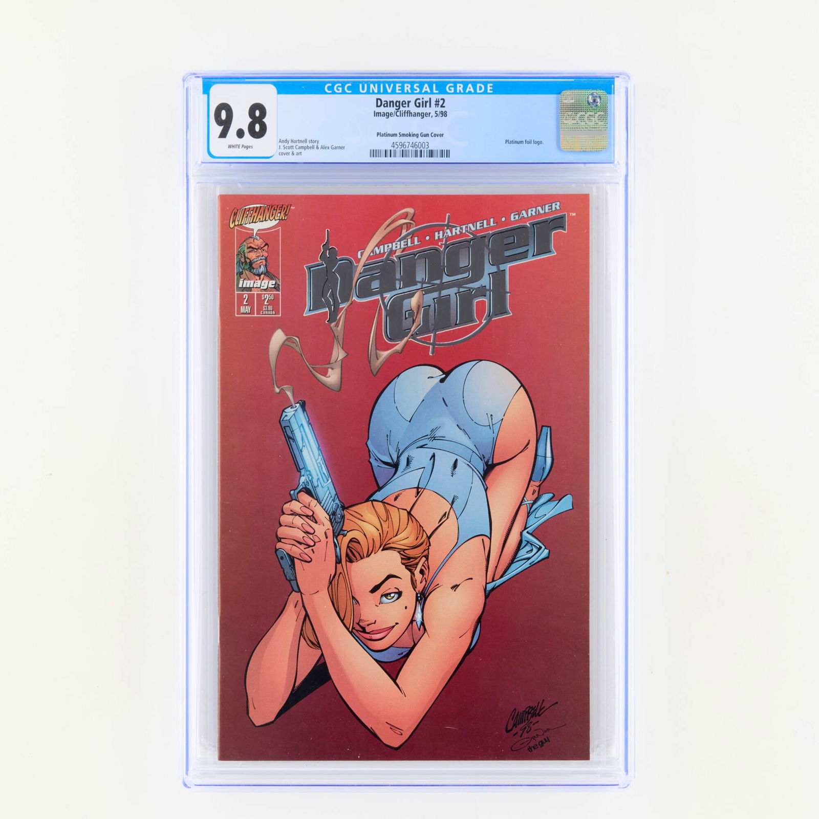 Image/Cliffhanger Danger Girl #2 CGC 9.8 Platinum Smoking Gun Cover (1 of 1)