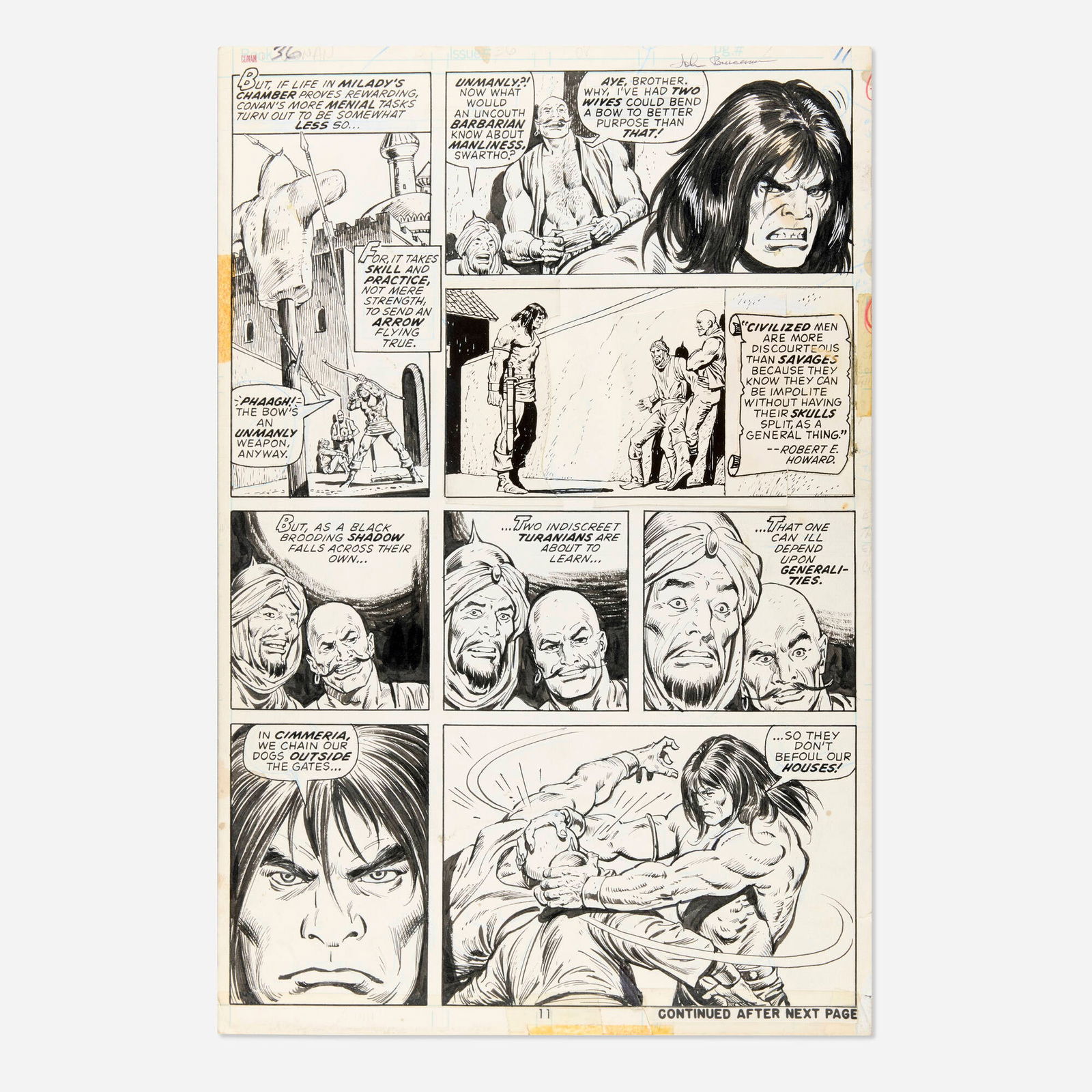 John Buscema and Ernie Chan, Conan the Barbarian #36 Story Page 6 Original Art (Marvel Comics, 1973) (1 of 2)