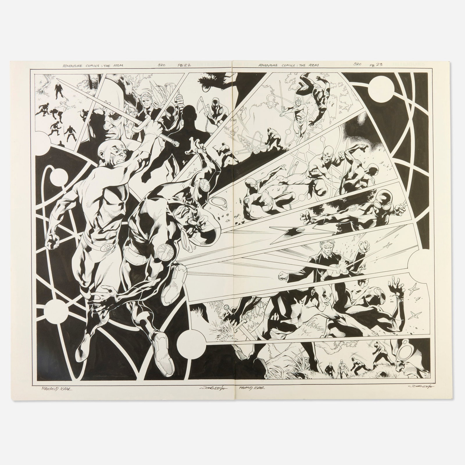 Mahmud A. Asrar and John Dell, Adventure Comics: The Atom #520 Story Pages 22 and 23 Original Art (1 of 1)