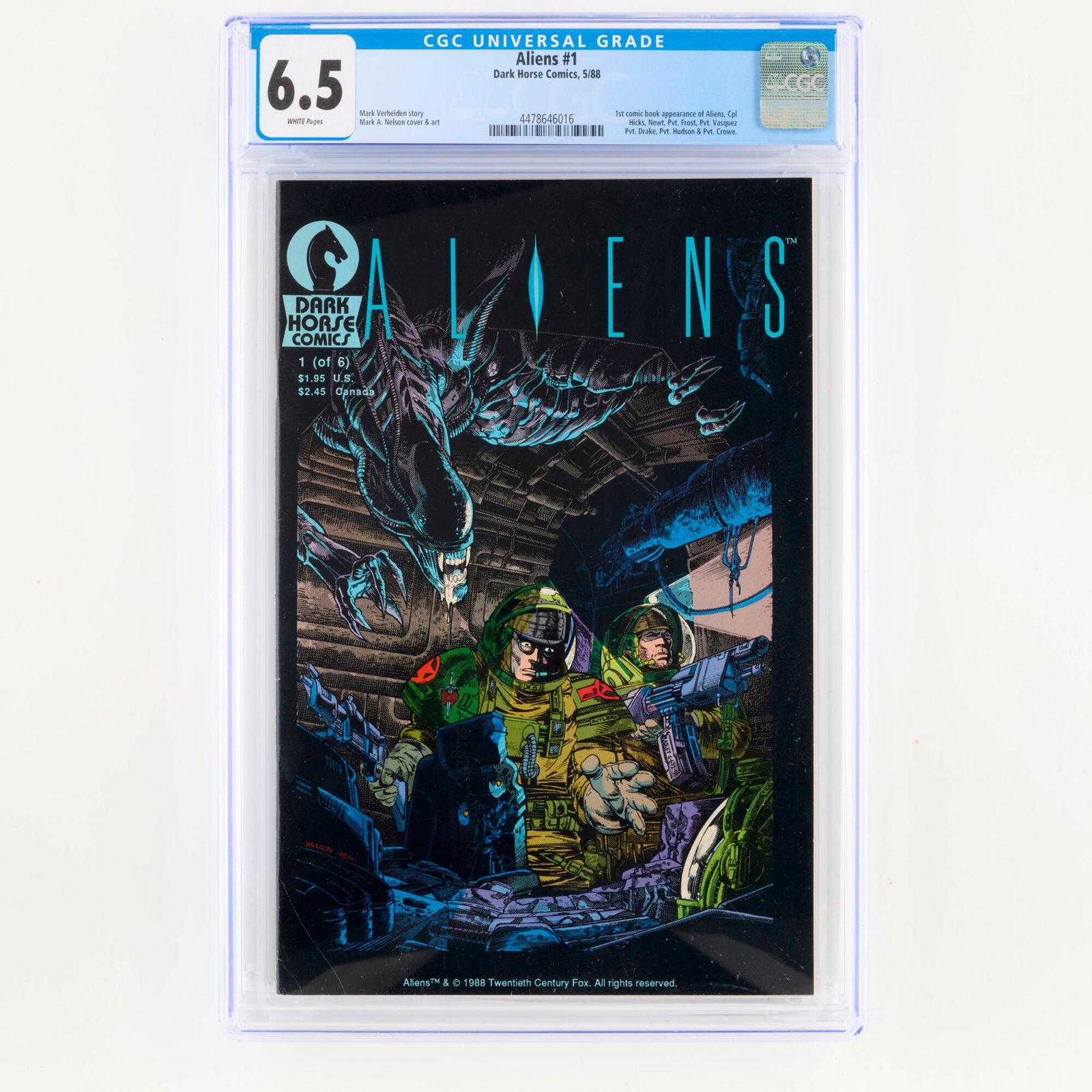 Dark Horse Comics Aliens #1 CGC 6.5 (1 of 2)