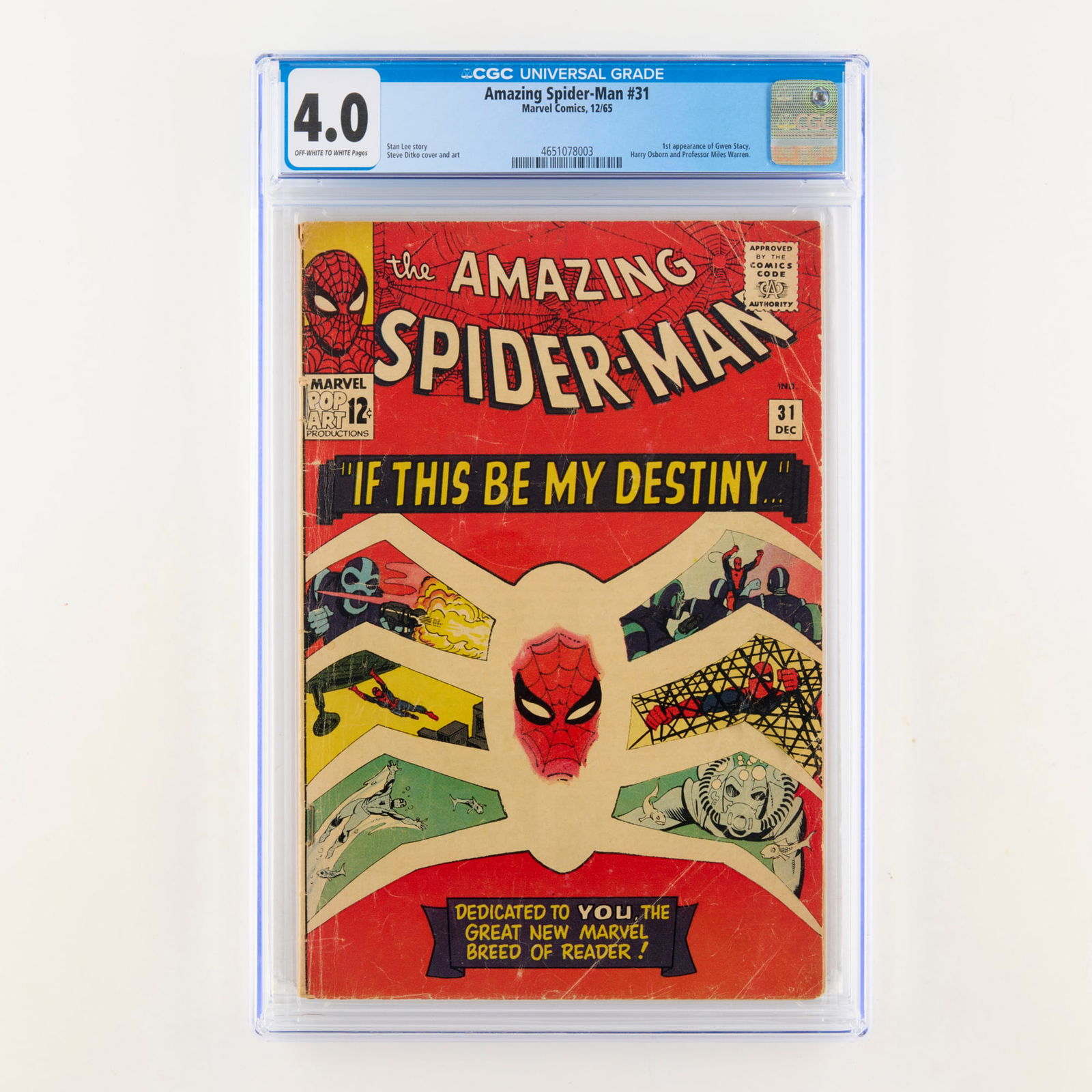 Marvel Comics Amazing Spider-Man #31 CGC 4.0 (1 of 2)