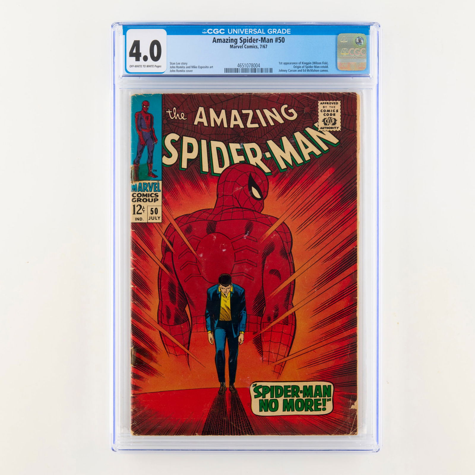Marvel Comics Amazing Spider-Man #50 CGC 4.0 (1 of 2)