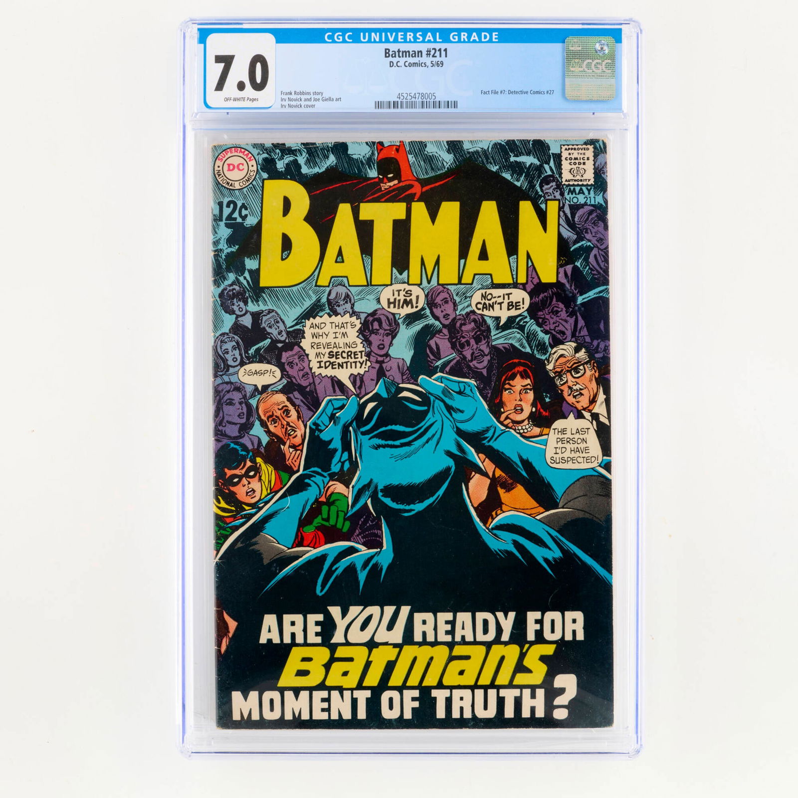 DC Comics Batman #211 CGC 7.0 (1 of 2)
