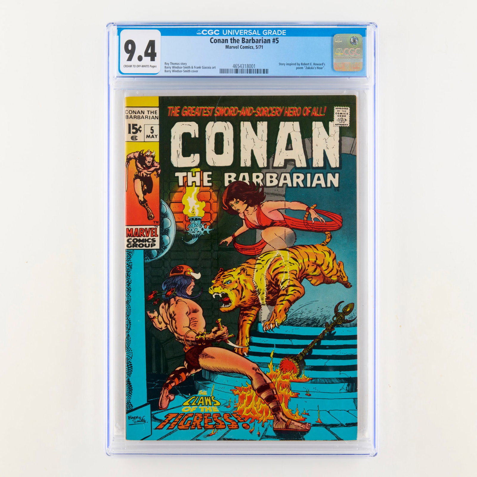 Marvel Comics Conan the Barbarian #5 CGC 9.4 (1 of 2)