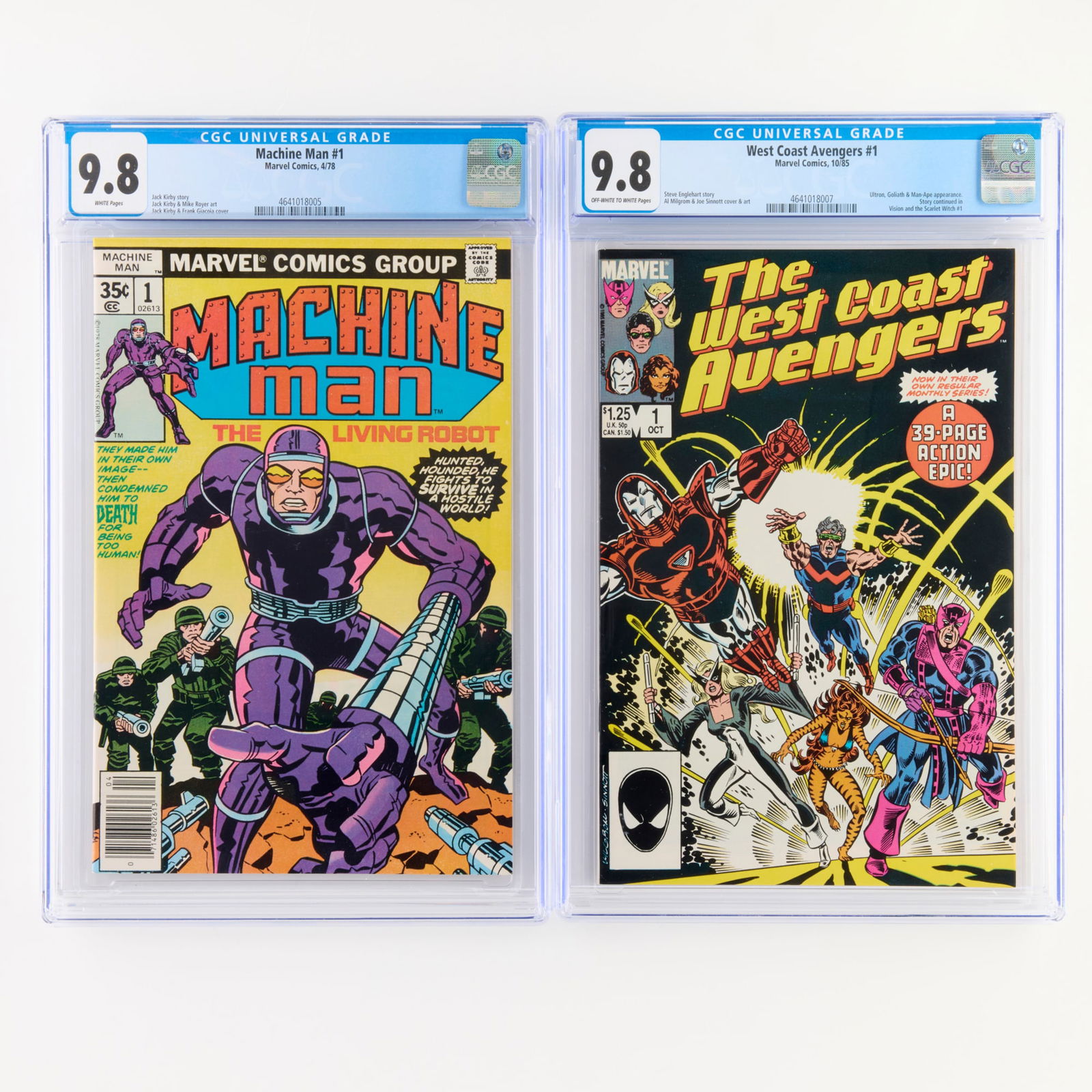 2 Marvel Comics Machine Man #1 and West Coast Avengers #1 CGC 9.8 Group (1 of 2)