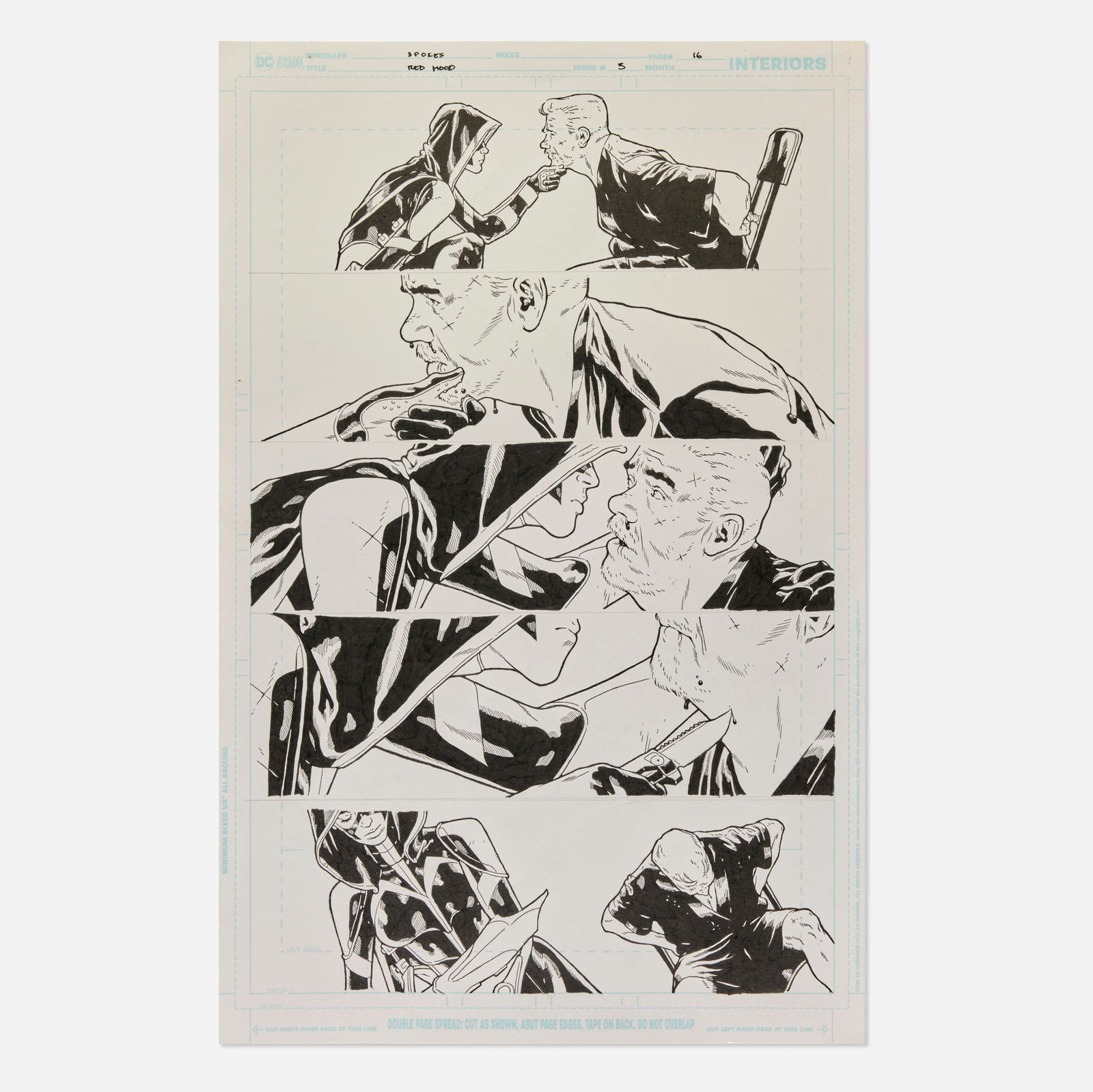 Jeff Spokes, Red Hood #3 Story Page 16 Unpublished Original Art (DC Comics, 2025) (1 of 2)