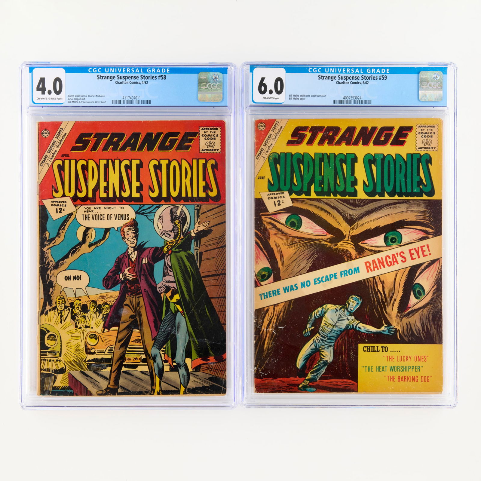 2 Charlton Comics Strange Suspense Stories #58 and #59 CGC Group (1 of 2)